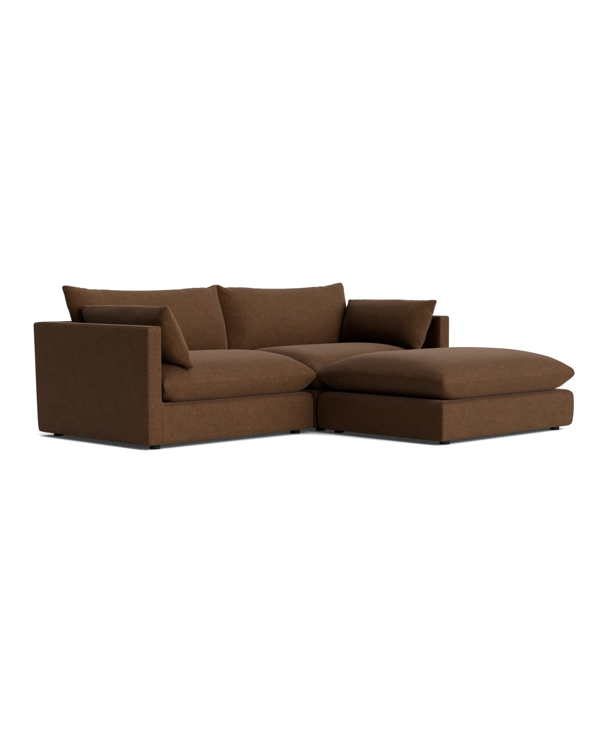 Sidney 4 Seater Chaise Sofa - Fossil Chocolate