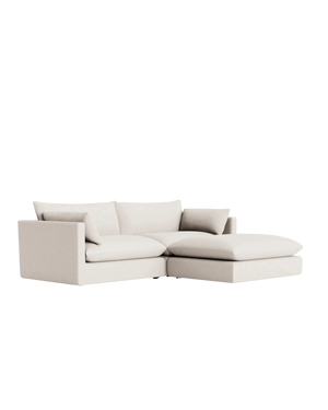 Sidney Slipcover 4 Seater Chaise Sofa - Silex Off White
