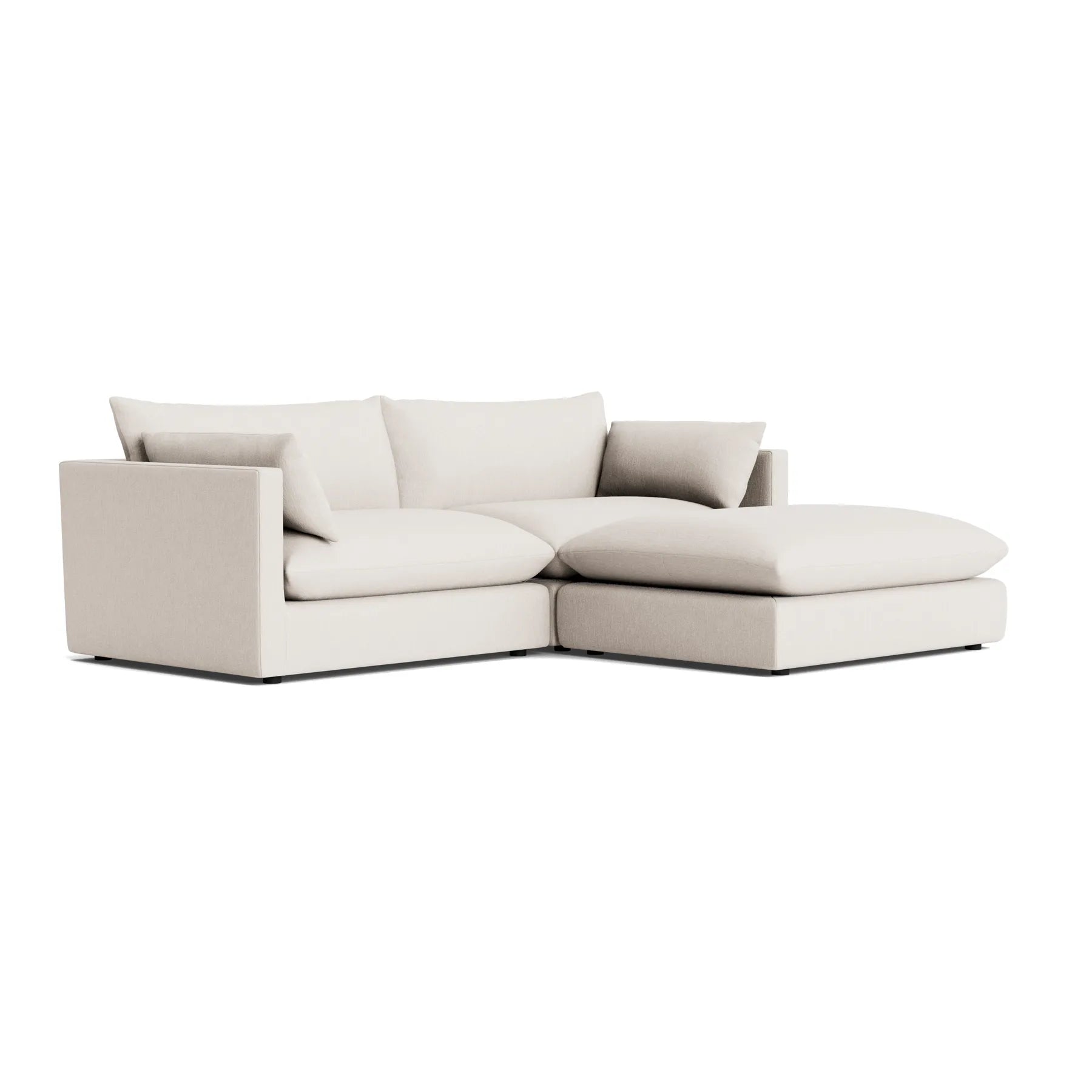 Sidney Slipcover 4 Seater Chaise Sofa - Silex Off White