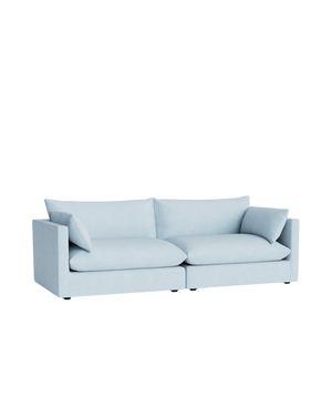 Sidney Slipcover 4 Seater Sofa - Fossil Powder Blue