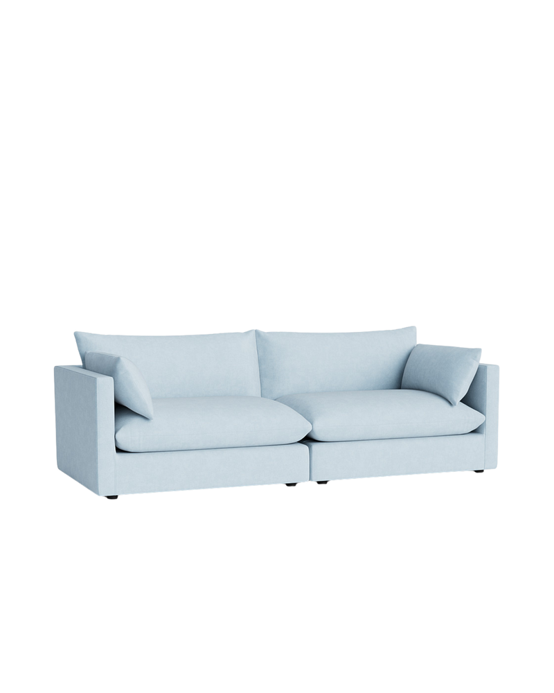 Sidney Slipcover 4 Seater Sofa - Fossil Powder Blue