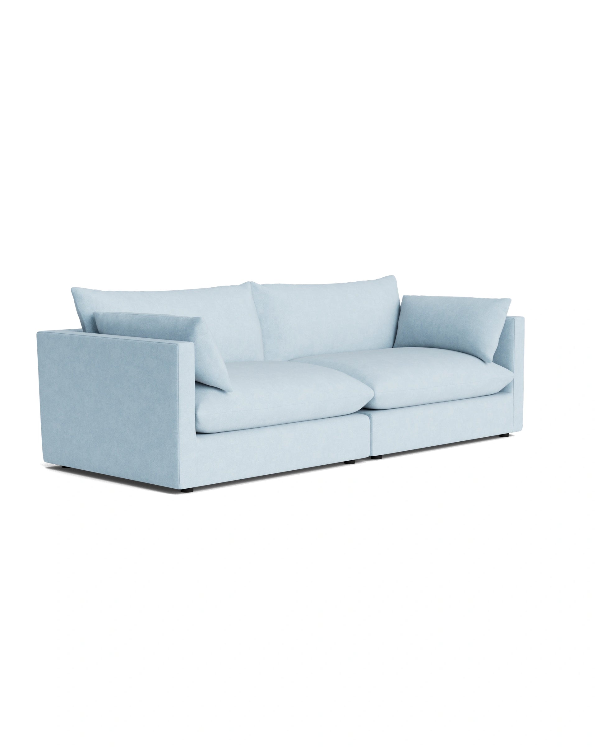Sidney Slipcover 4 Seater Sofa - Fossil Powder Blue