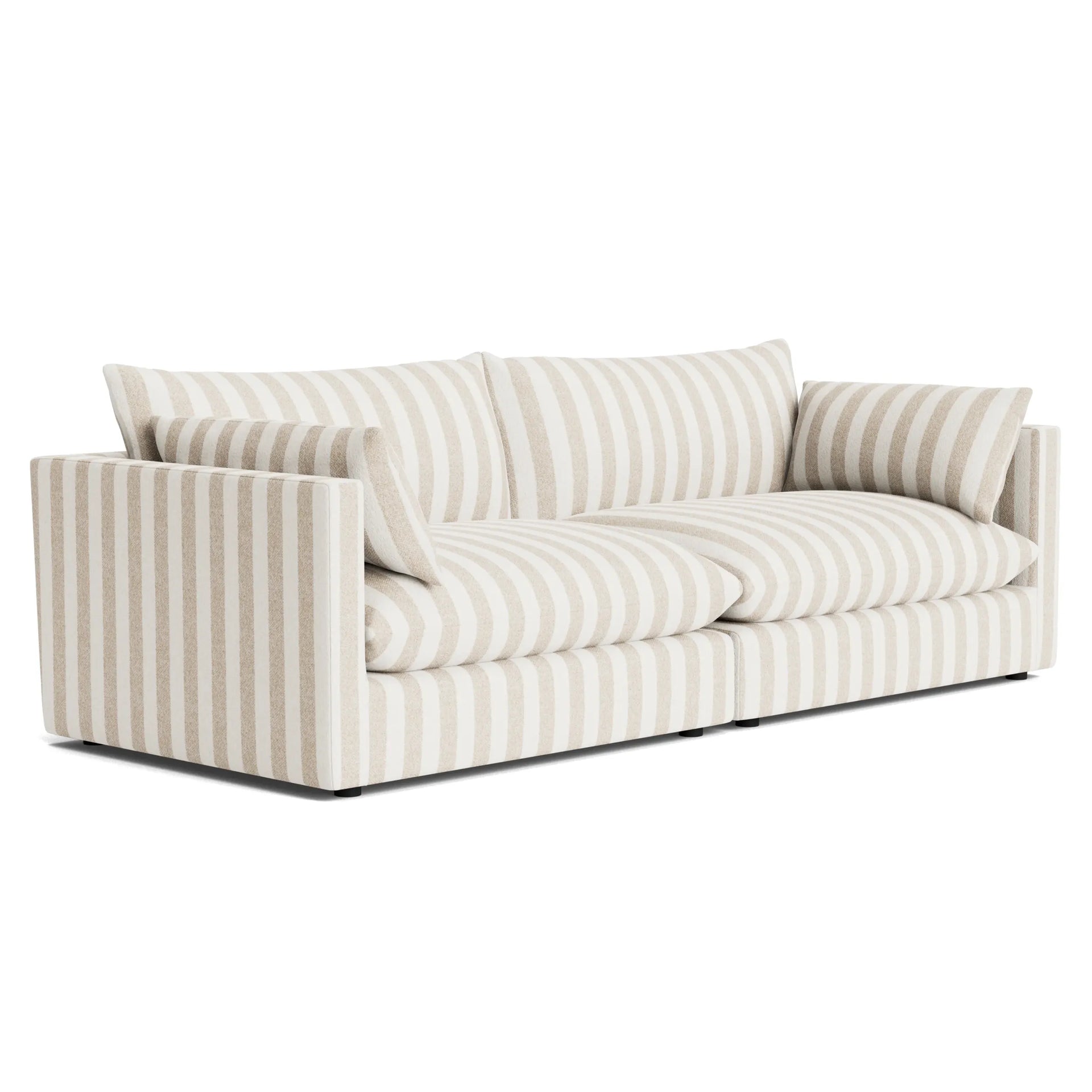 Sidney Slipcover 4 Seater Sofa - Marnie Sand Stripe