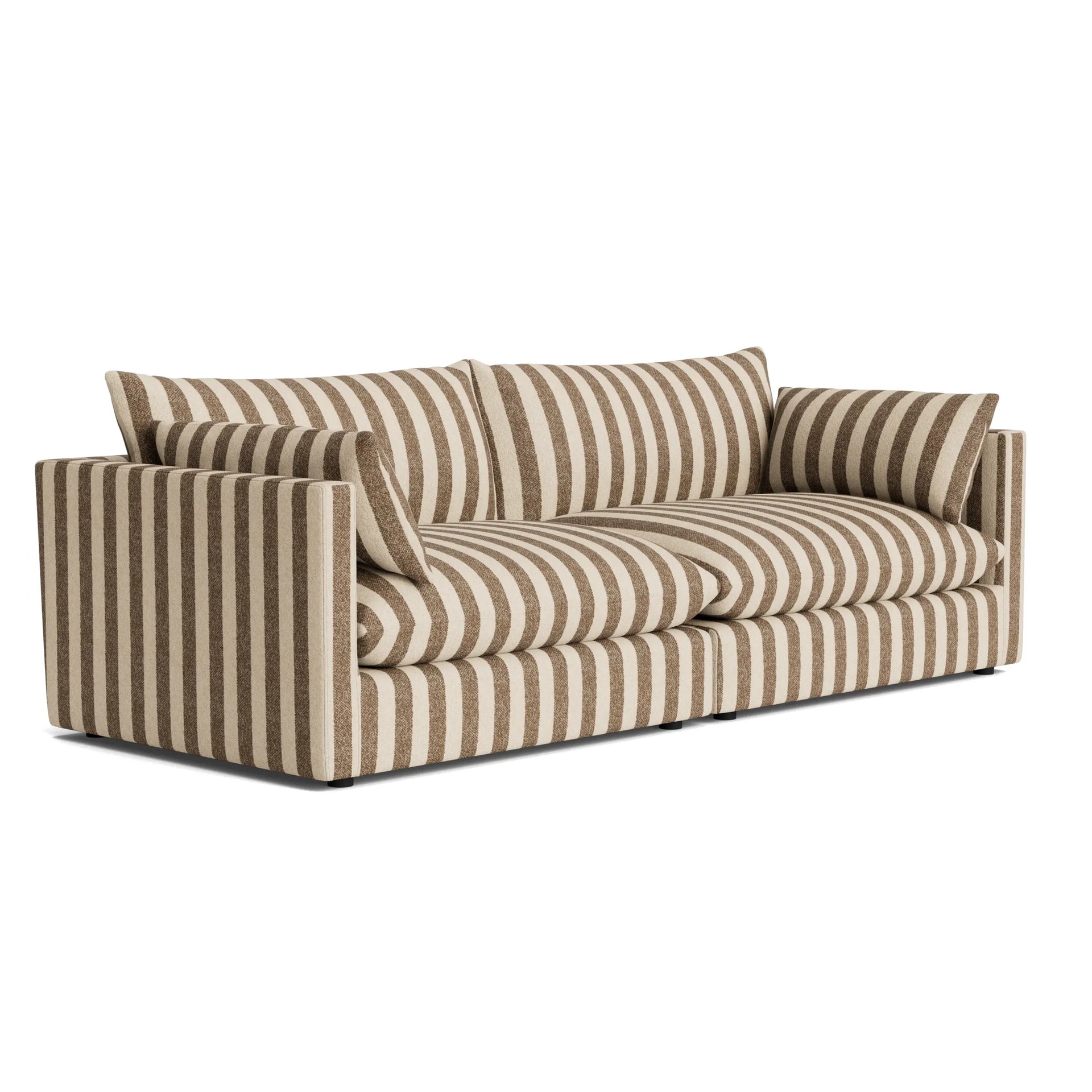 Sidney Slipcover 4 Seater Sofa - Marnie Coconut Stripe