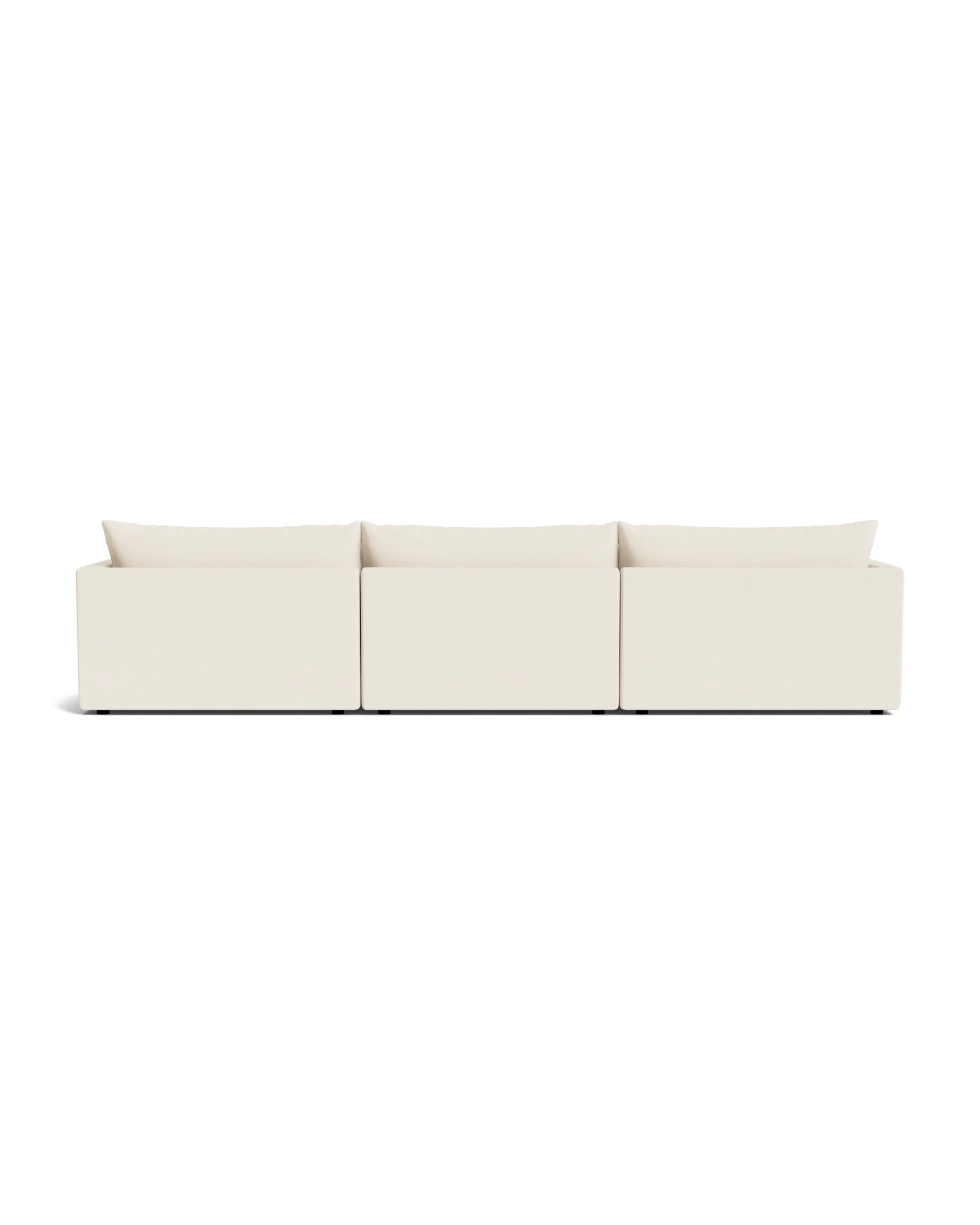 Sidney Slipcover 5 Seater Chaise Sofa - Fossil Vanilla