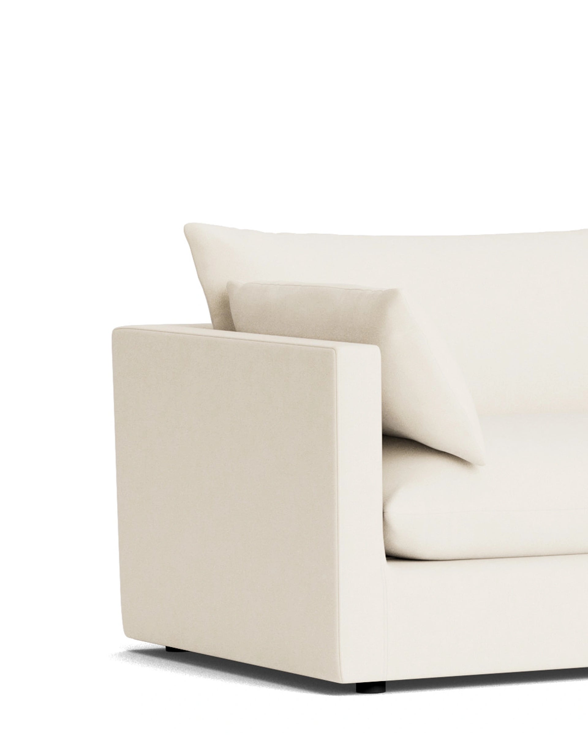 Sidney Slipcover 5 Seater Chaise Sofa - Fossil Vanilla