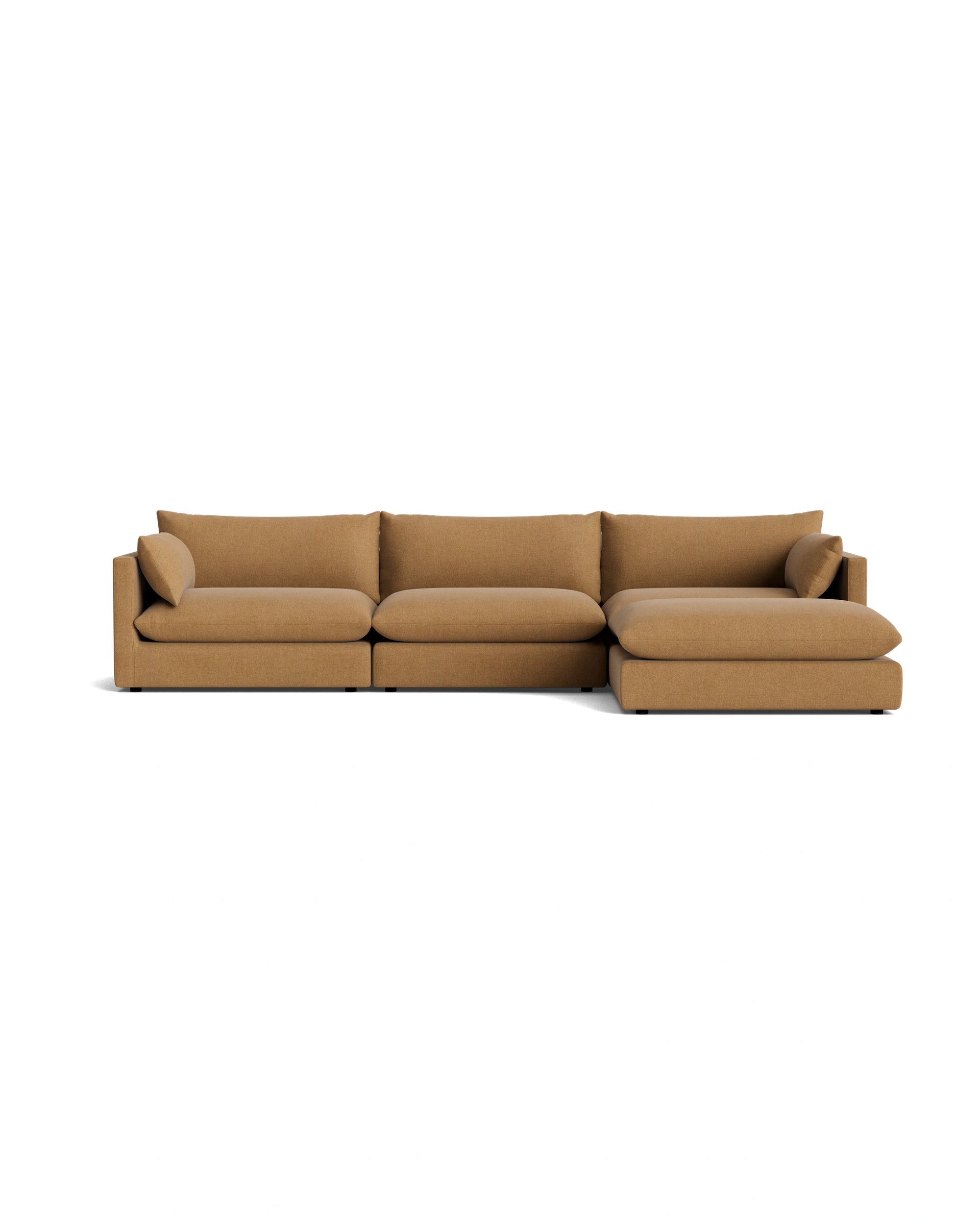 Sidney Slipcover 5 Seater Chaise Sofa - Fossil Fawn