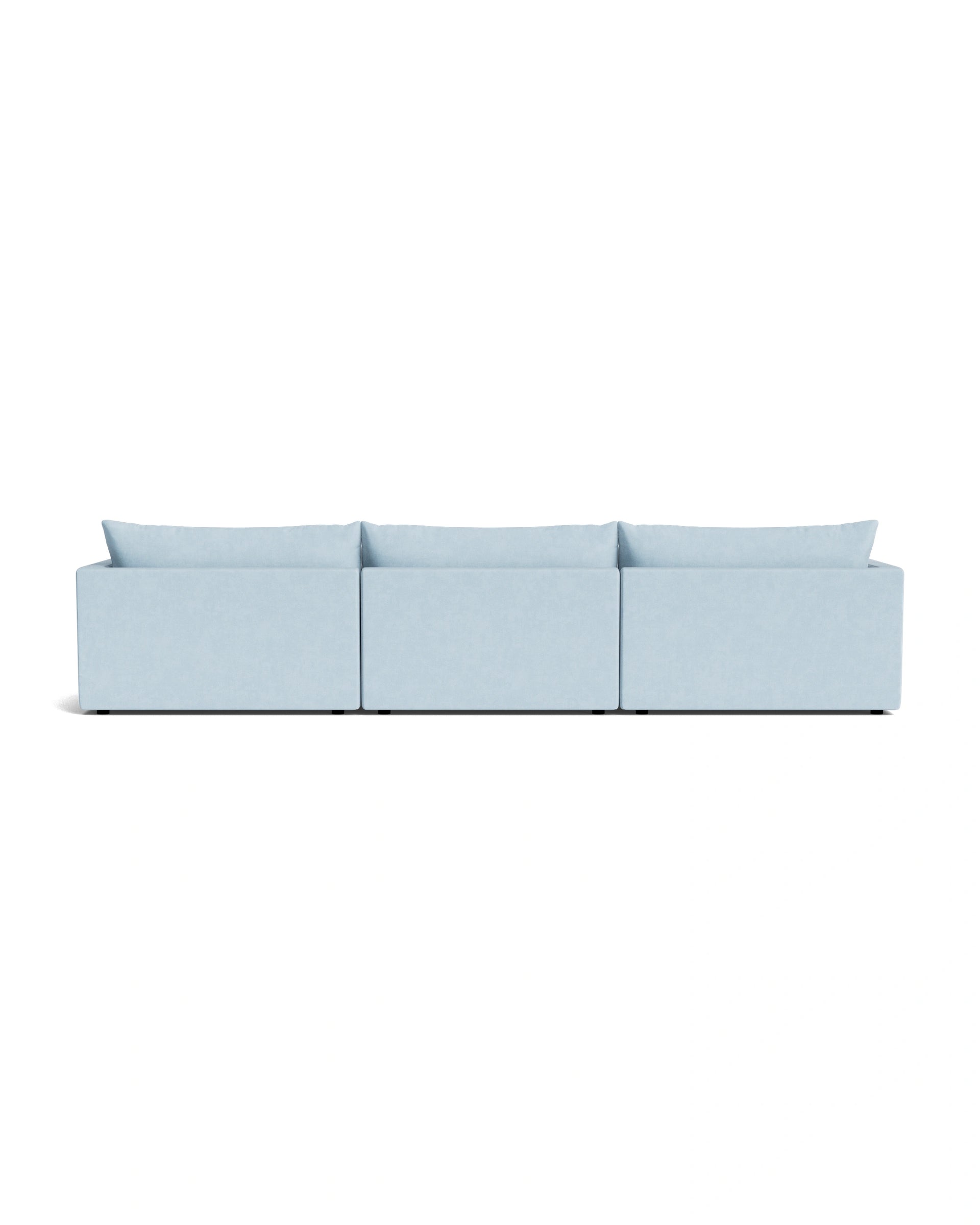 Sidney Slipcover 5 Seater Chaise Sofa - Fossil Powder Blue