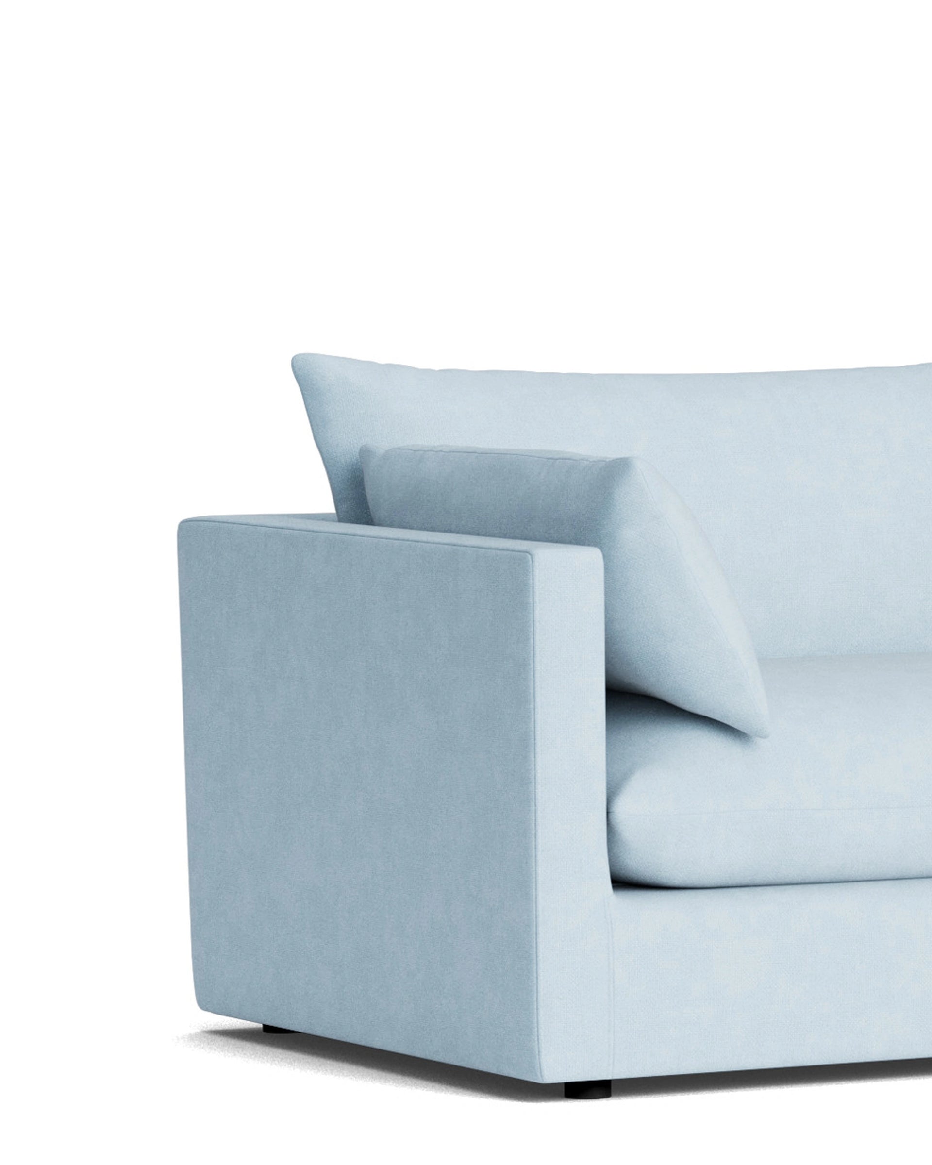 Sidney Slipcover 5 Seater Chaise Sofa - Fossil Powder Blue