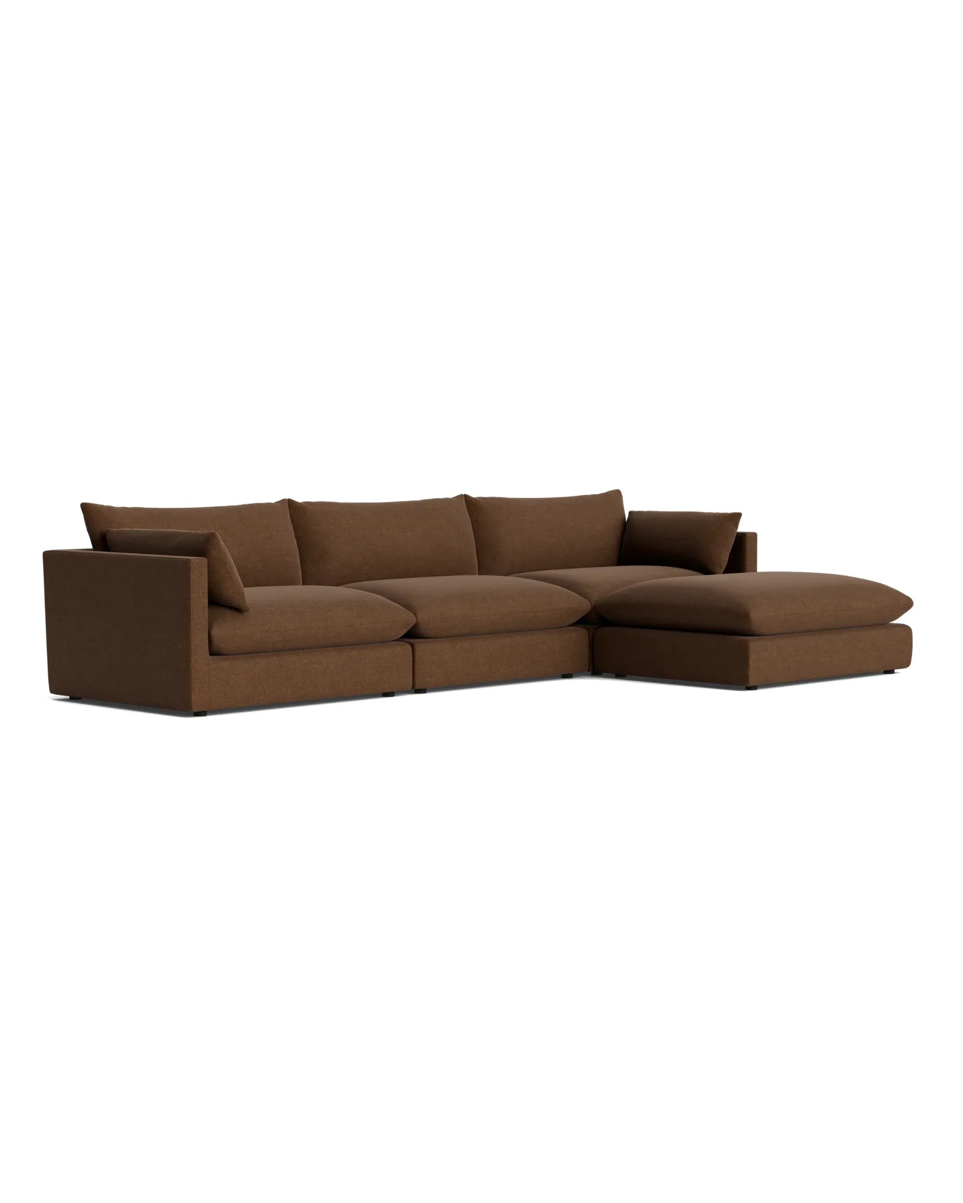Sidney 5 Seater Chaise Sofa - Fossil Chocolate