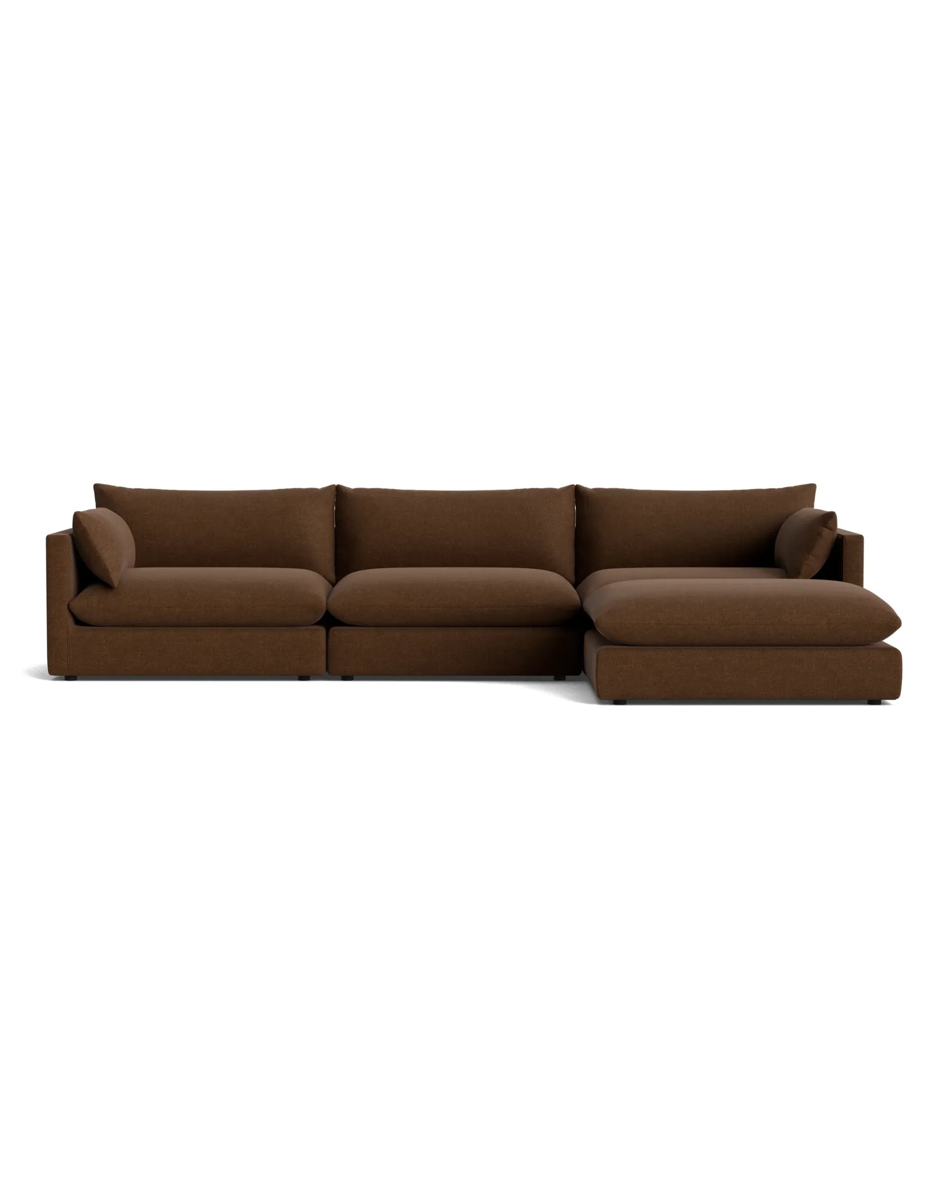 Sidney 5 Seater Chaise Sofa - Fossil Chocolate