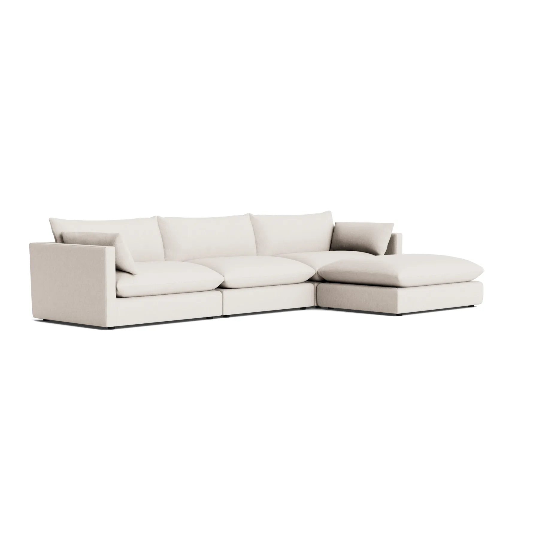 Sidney Slipcover 5 Seater Chaise Sofa - Silex Off White