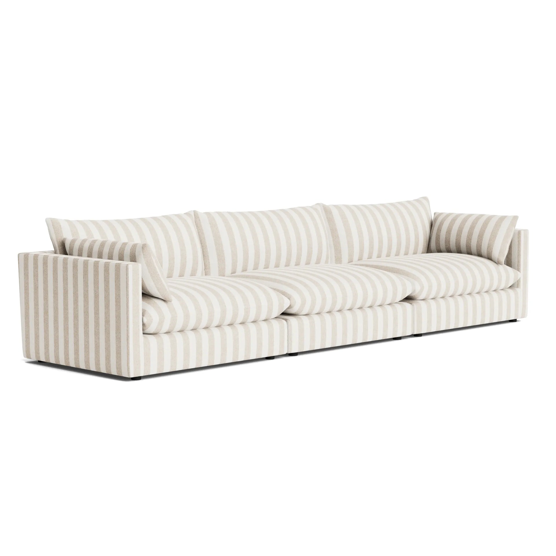 Sidney Slipcover 5 Seater Sofa - Marnie Sand Stripe