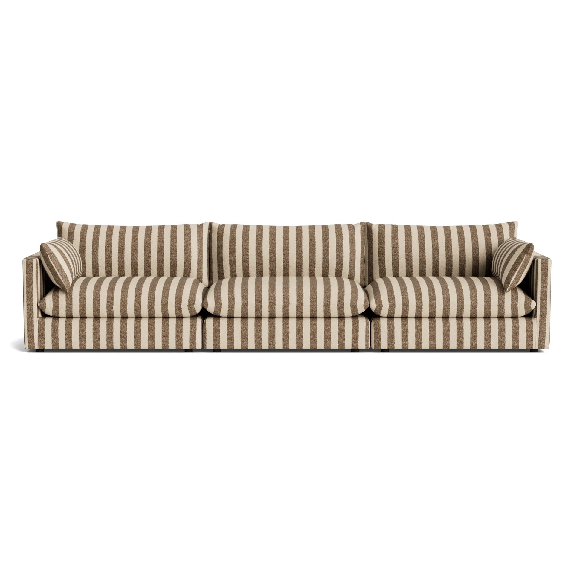 Sidney Slipcover 5 Seater Sofa - Marnie Coconut Stripe