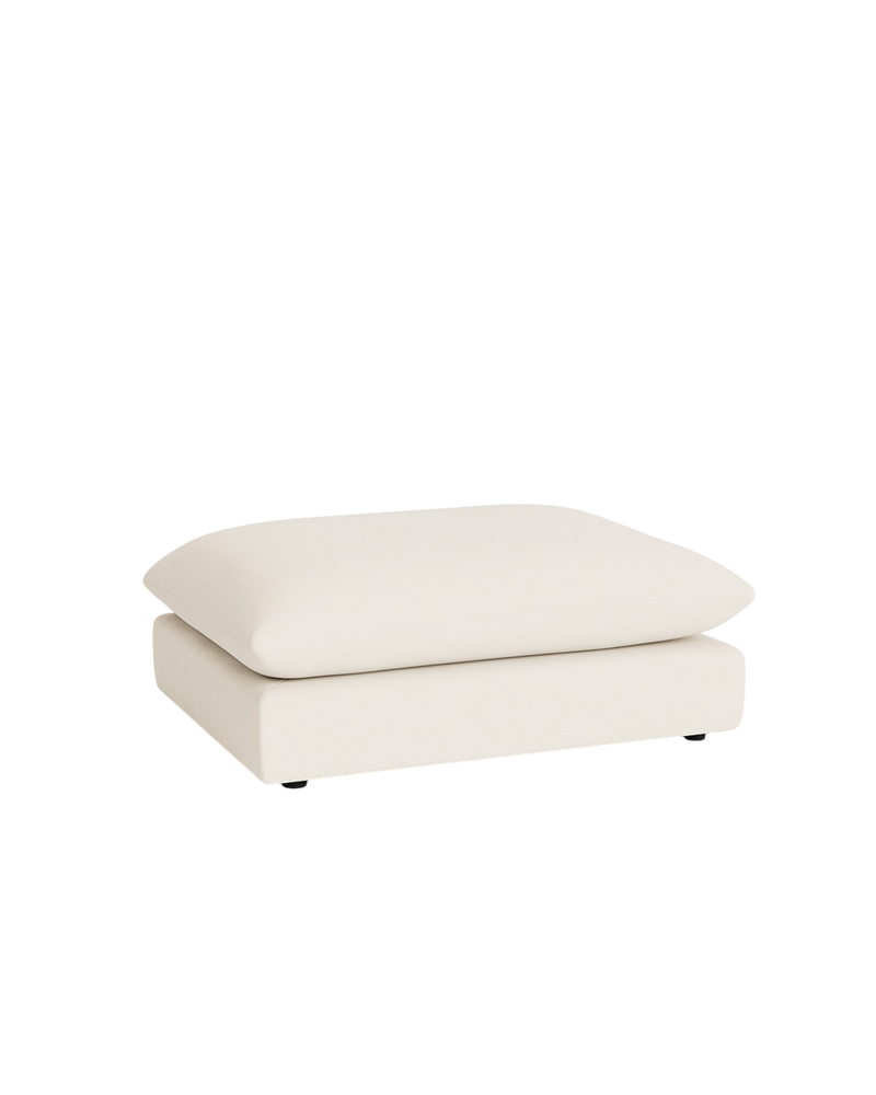 Sidney Slipcover Ottoman - Fossil Vanilla