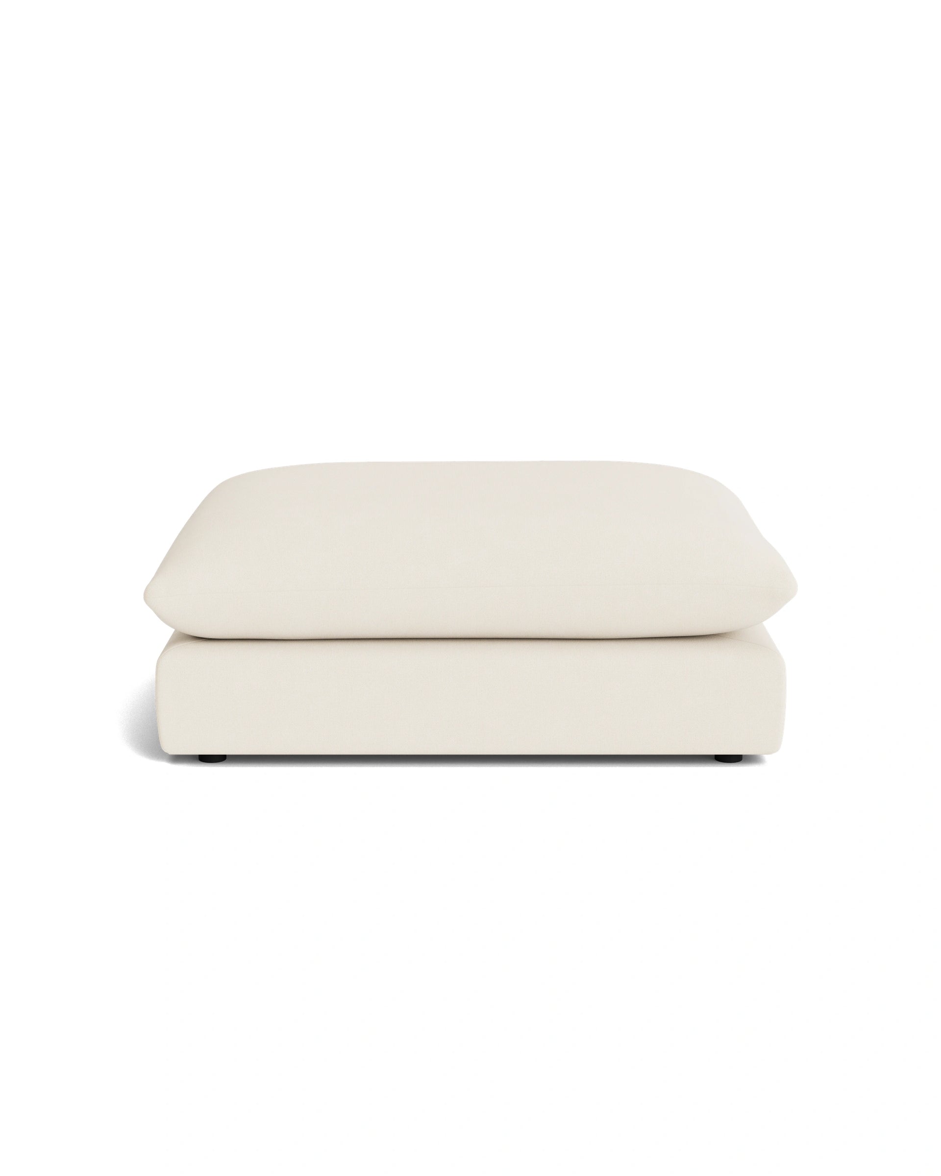 Sidney Slipcover Ottoman - Fossil Vanilla