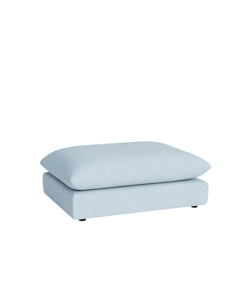 Sidney Slipcover Ottoman - Fossil Powder Blue