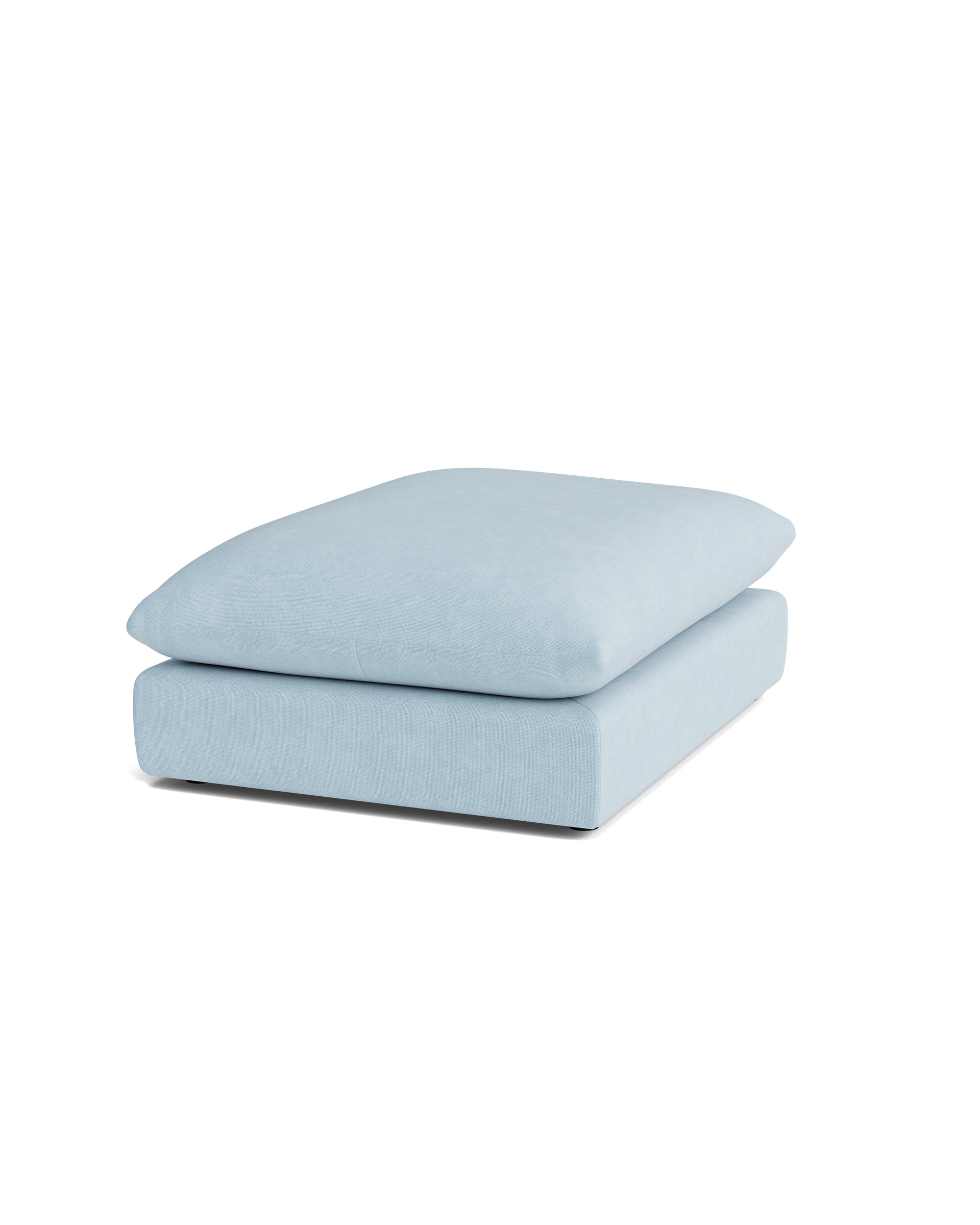 Sidney Slipcover Ottoman - Fossil Powder Blue