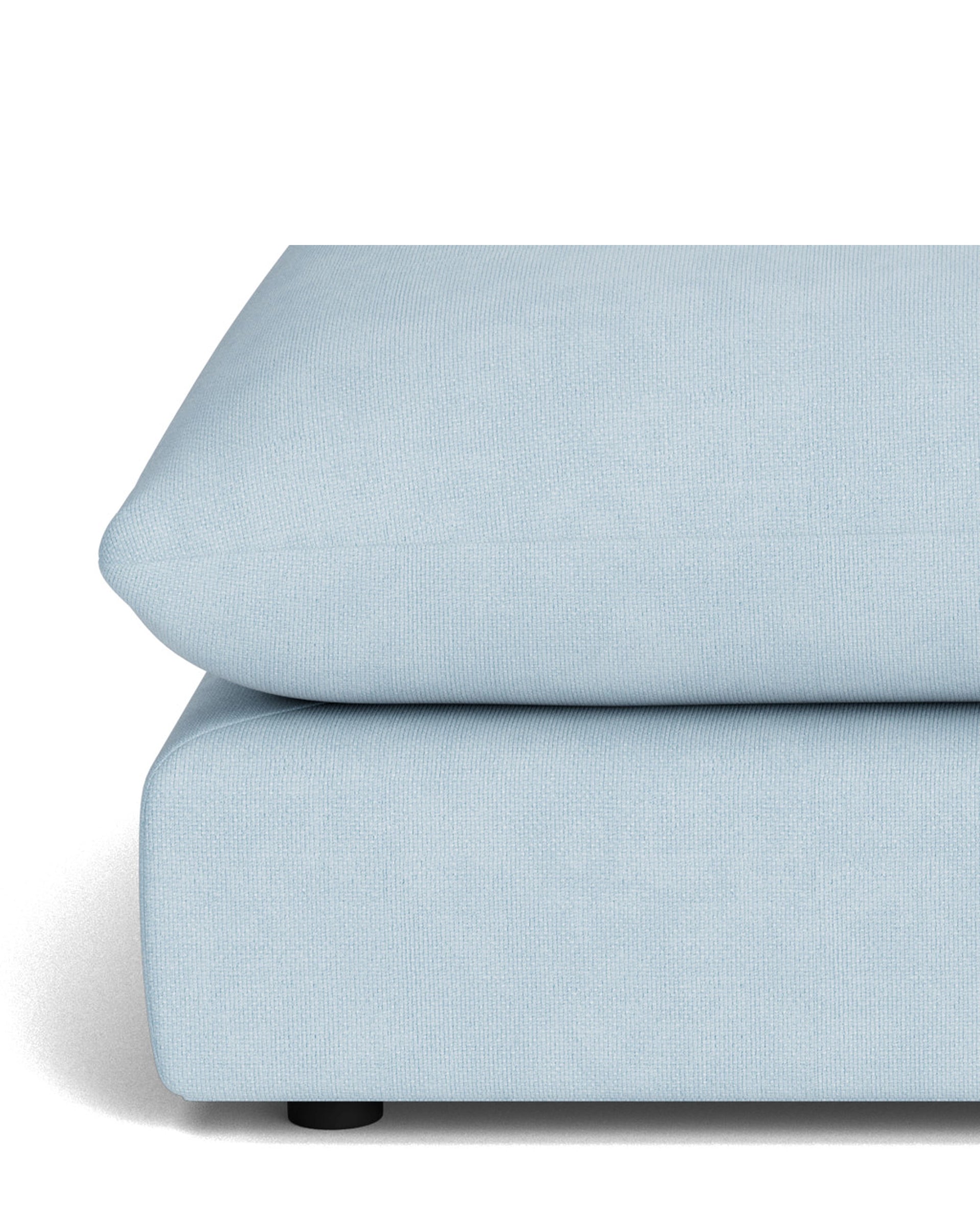 Sidney Slipcover Ottoman - Fossil Powder Blue