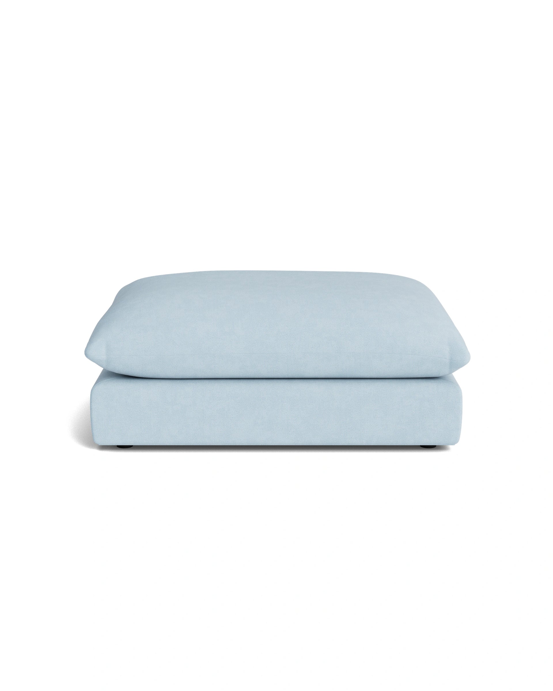 Sidney Slipcover Ottoman Fabric - Fossil Powder Blue