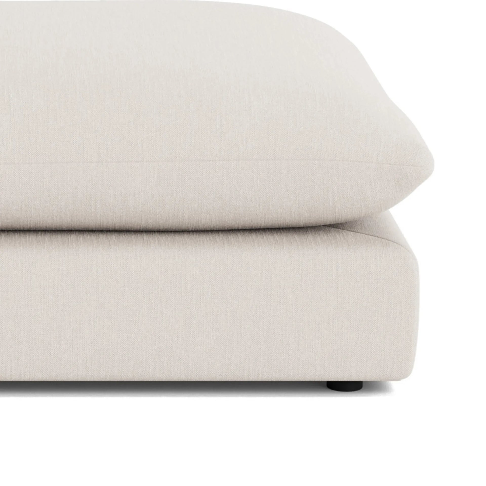 Sidney Slipcover Ottoman Fabric - Silex Off White