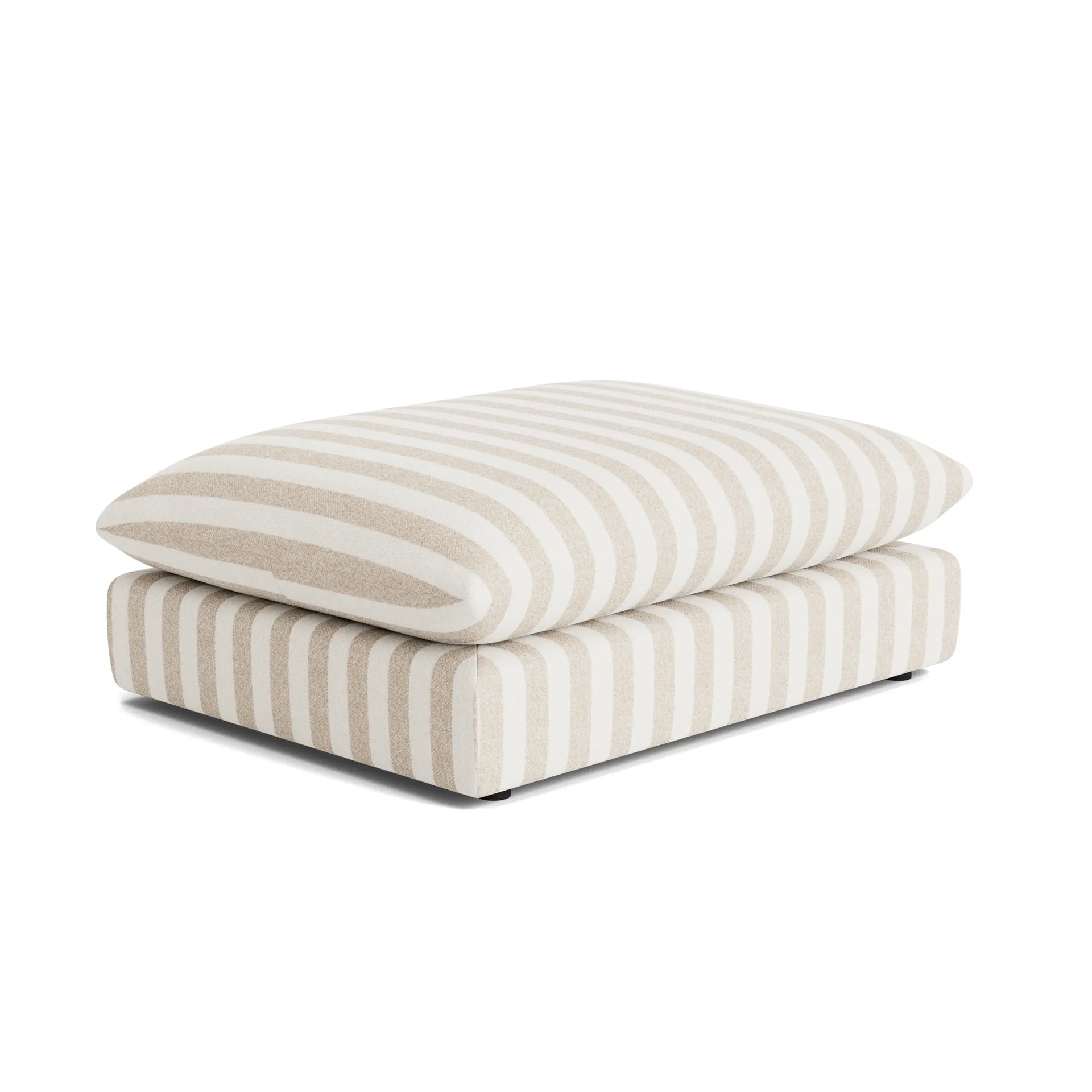 Sidney Slipcover Ottoman Fabric - Marnie Sand Stripe