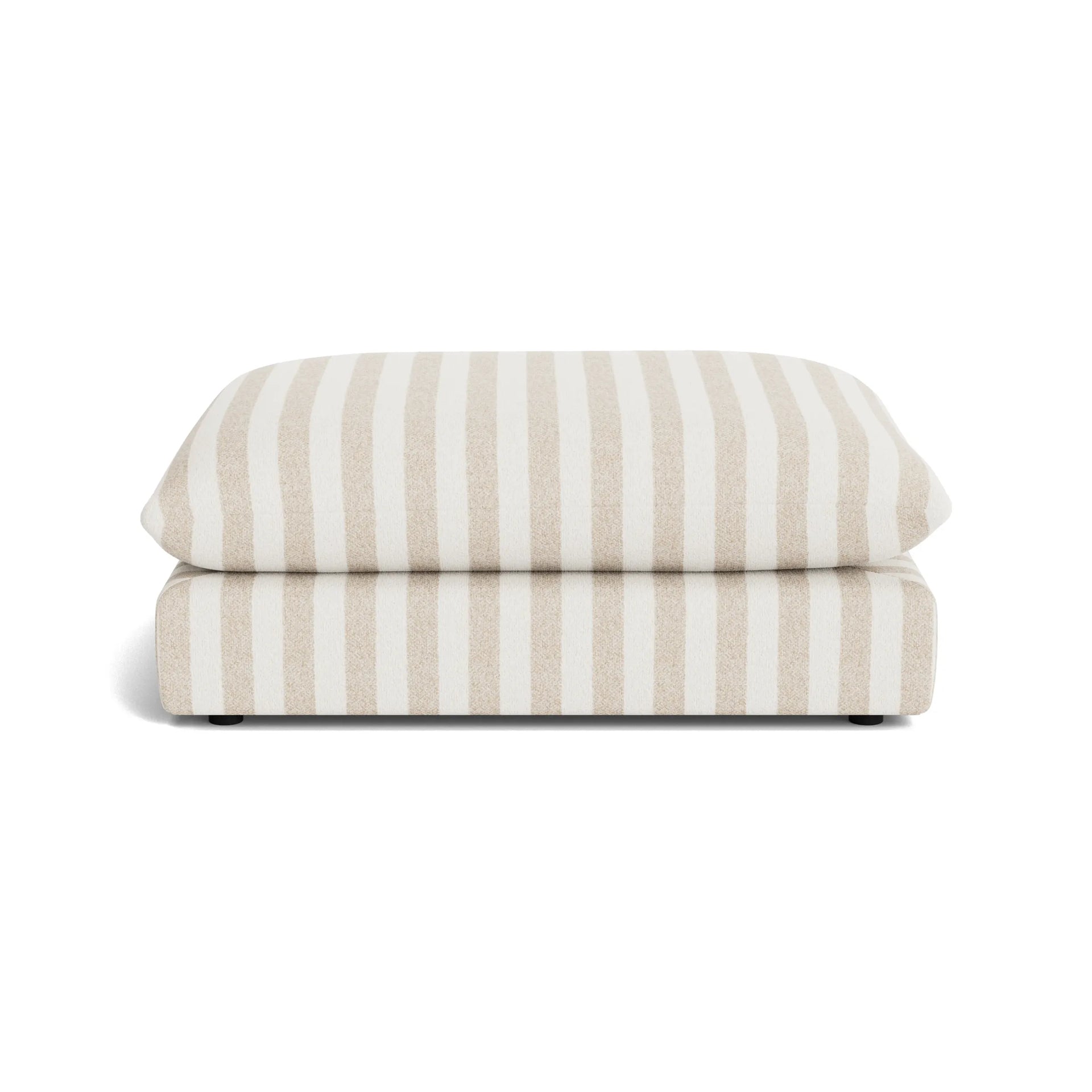 Sidney Slipcover Ottoman - Marnie Sand Stripe