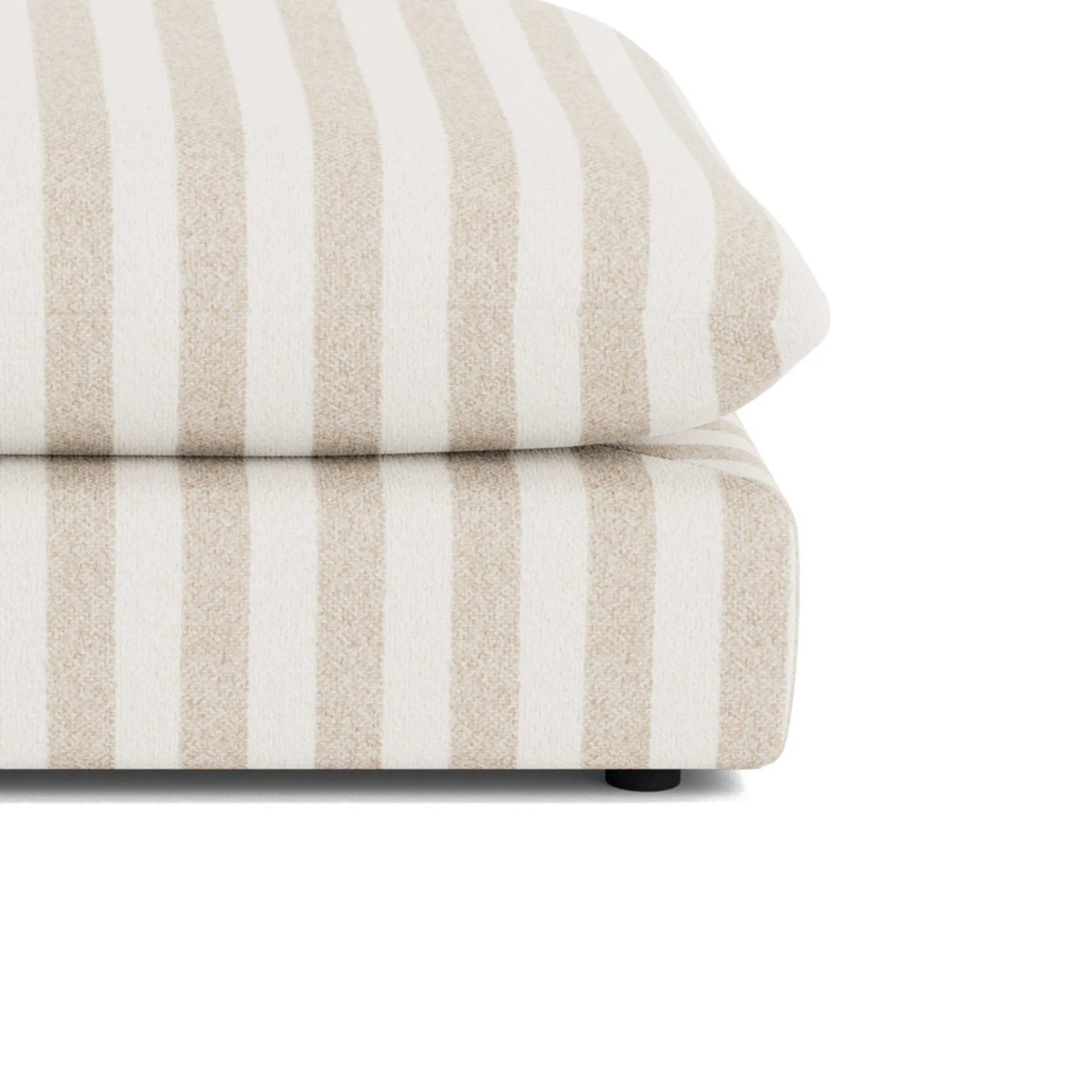 Sidney Slipcover Ottoman Fabric - Marnie Sand Stripe