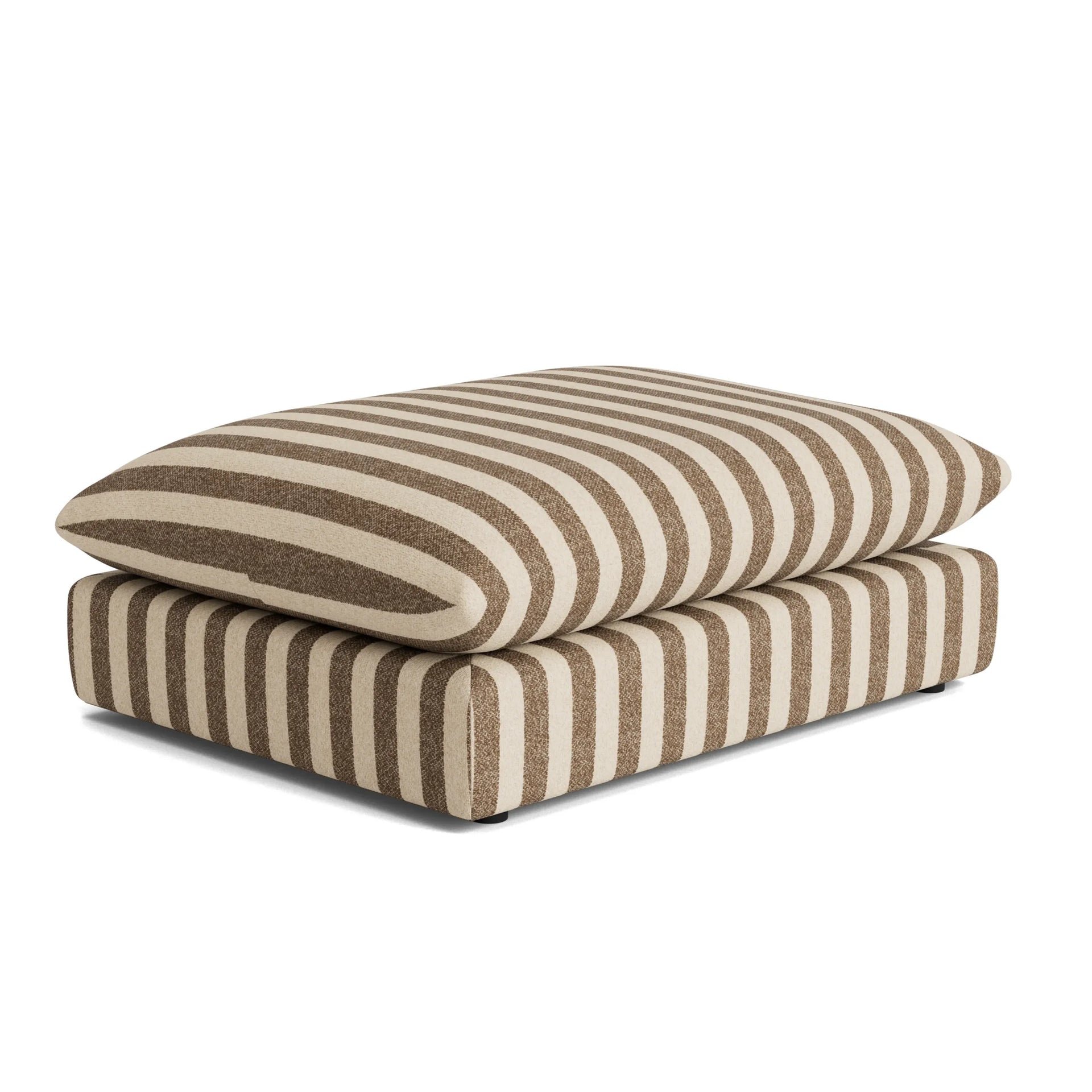 Sidney Slipcover Ottoman Fabric - Marnie Coconut Stripe