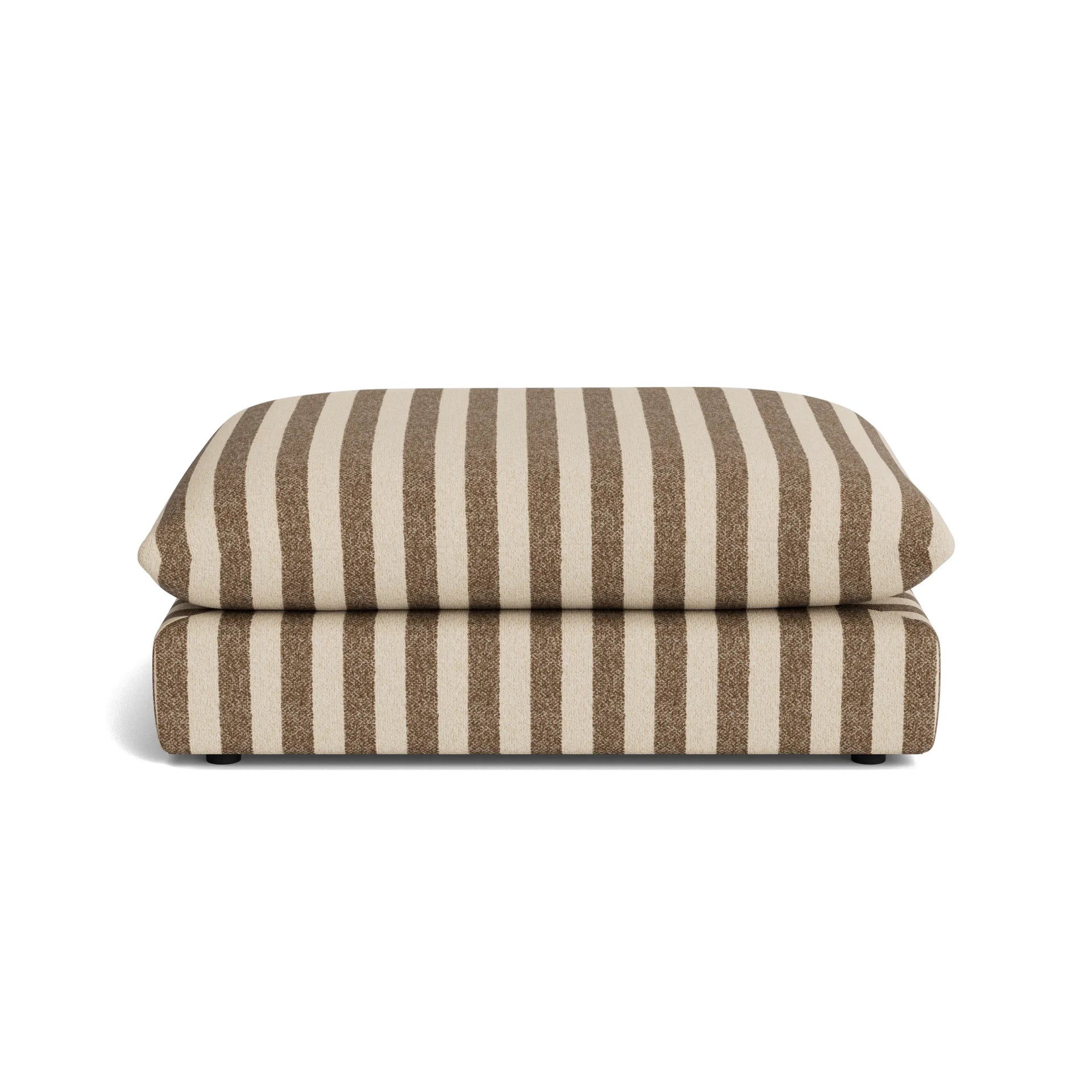 Sidney Slipcover Ottoman - Marnie Coconut Stripe