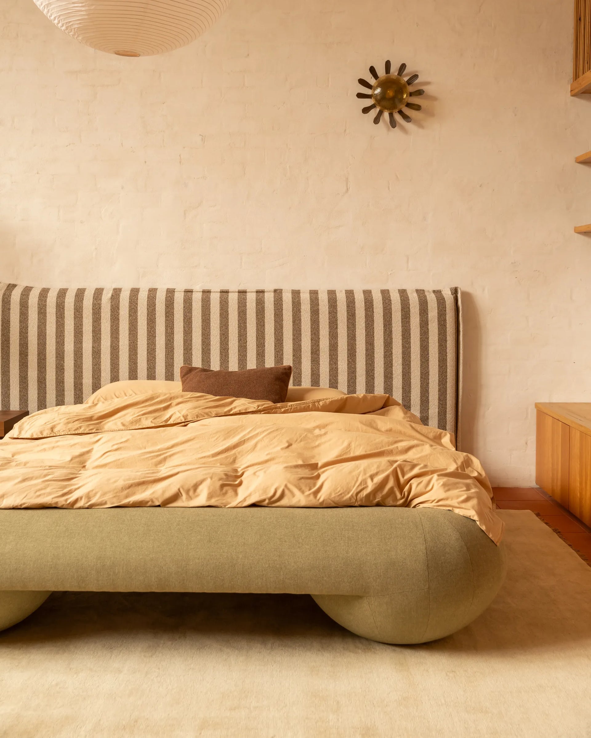 Sidney Slipcover Bed Head 270cm - Marnie Coconut Stripe