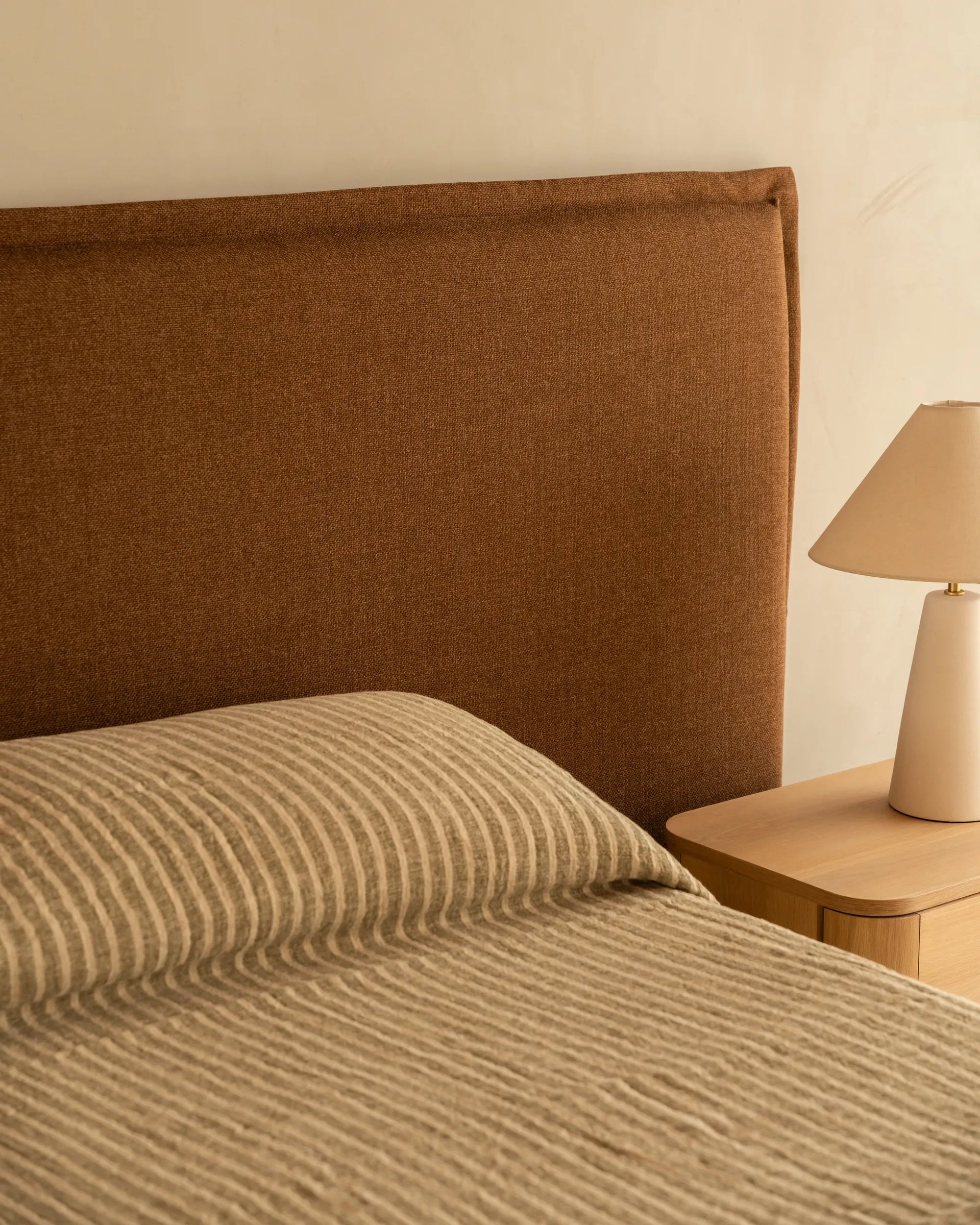 Sidney Bed Head 270cm - Fossil Chocolate