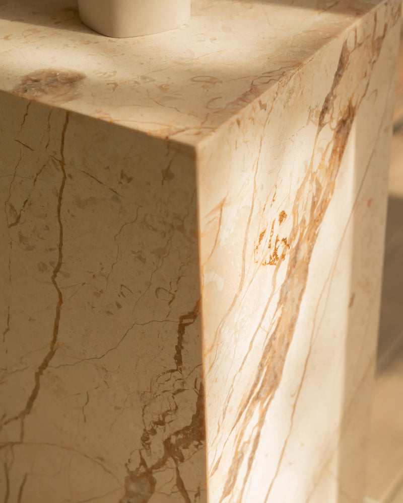 Stage Marble Plinth - Desert Rose Marble