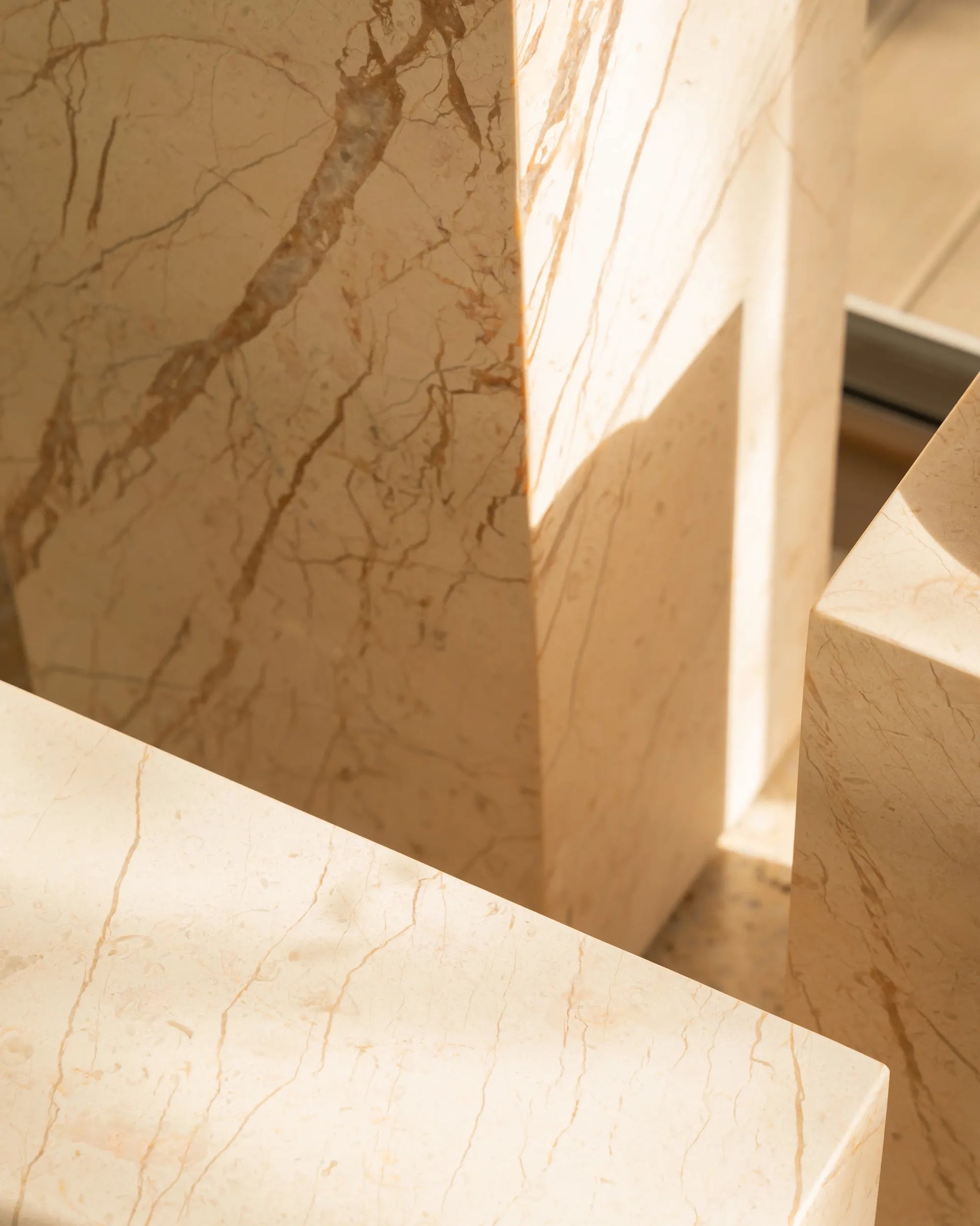 Stage Marble Plinth - Desert Rose Marble