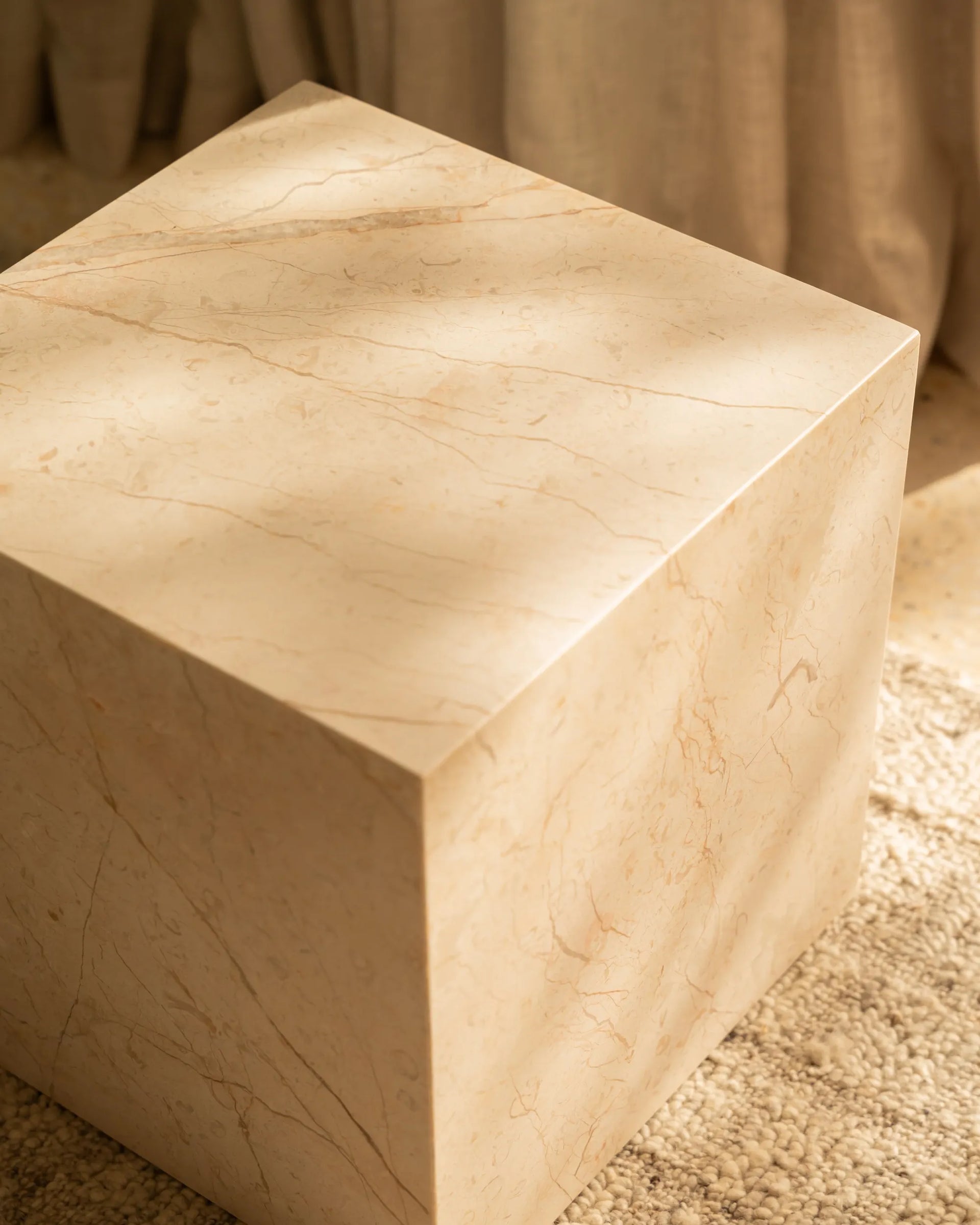 Stage Marble Side Table Low - Desert Rose Marble
