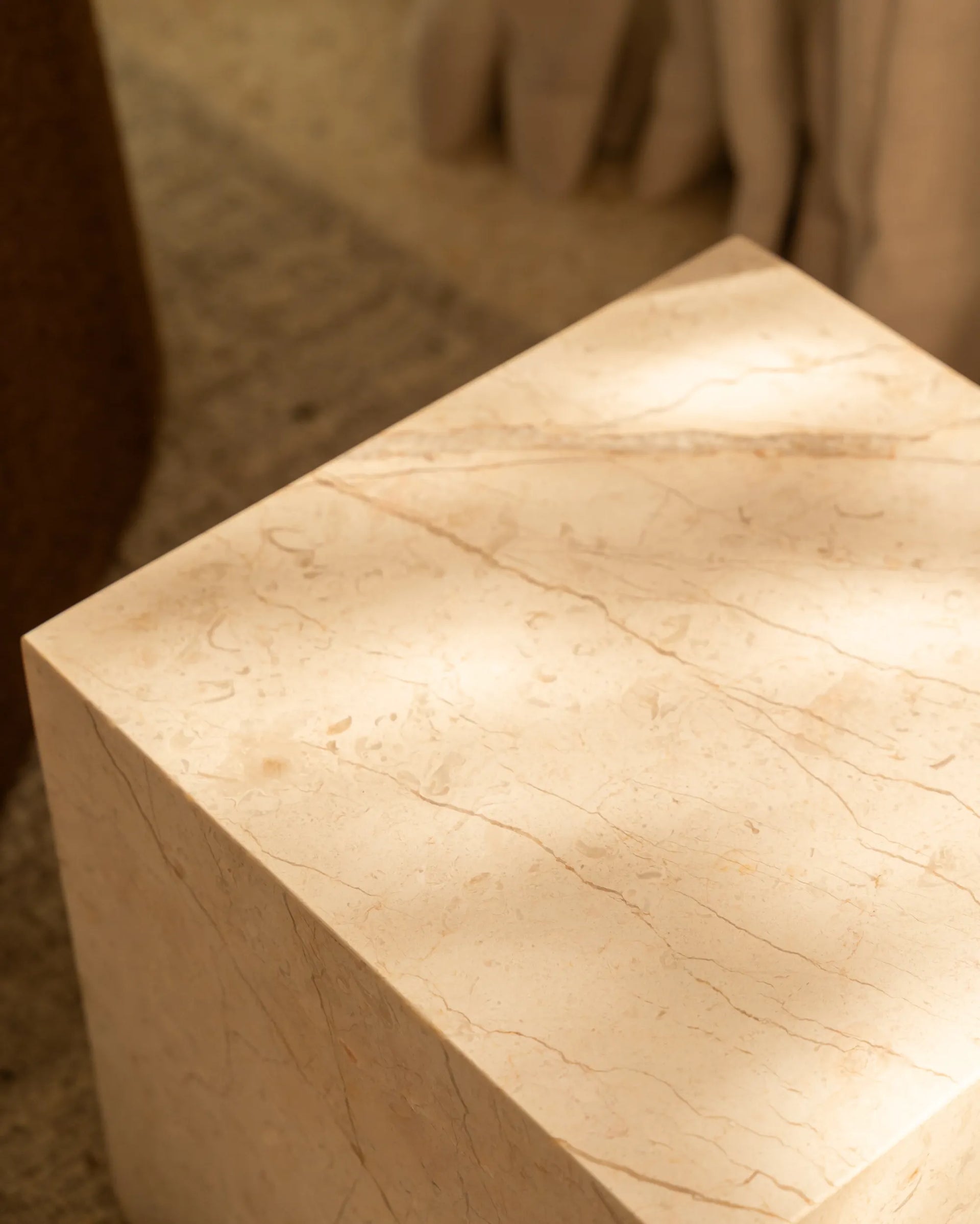 Stage Marble Side Table Low - Desert Rose Marble