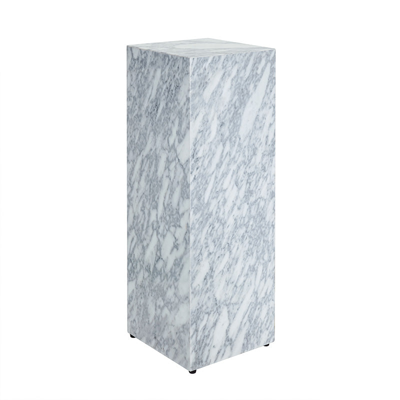 Stage Marble Plinth - Grey Carrara