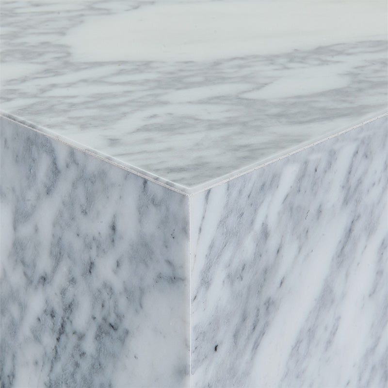 Stage Marble Plinth - Grey Carrara