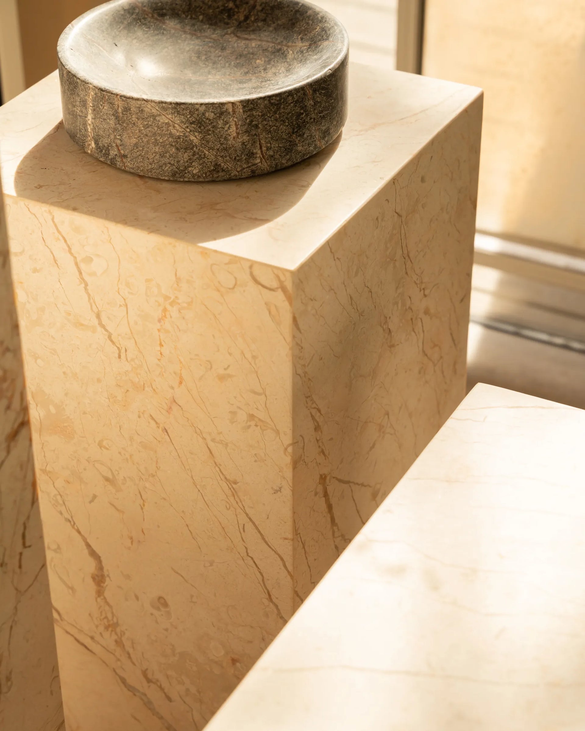 Stage Marble Side Table Tall - Desert Rose Marble