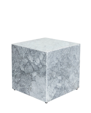 Stage Marble Side Table Low - Grey Carrara