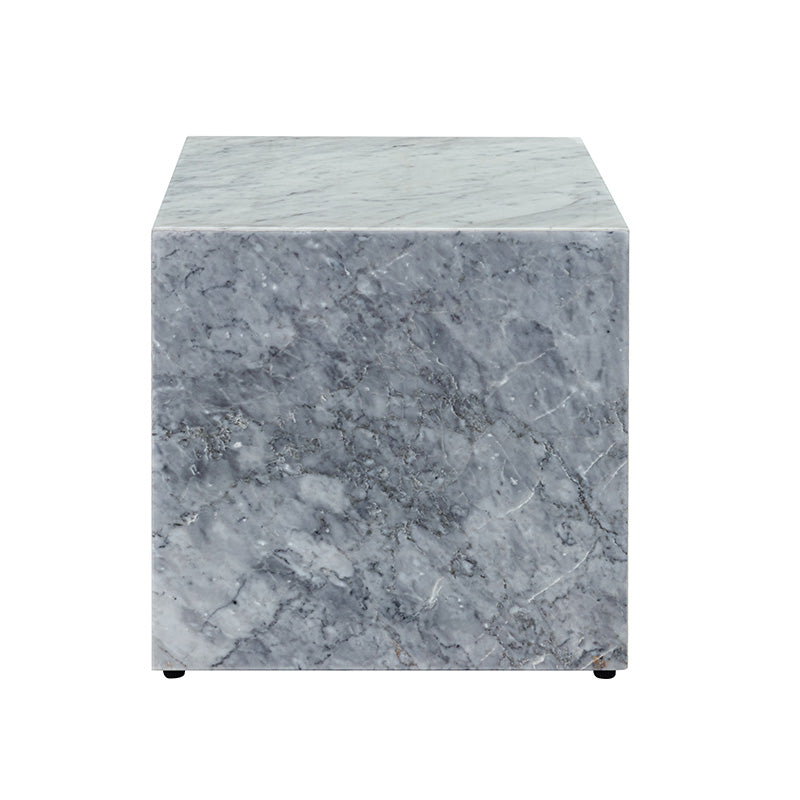 Stage Marble Side Table Low - Grey Carrara