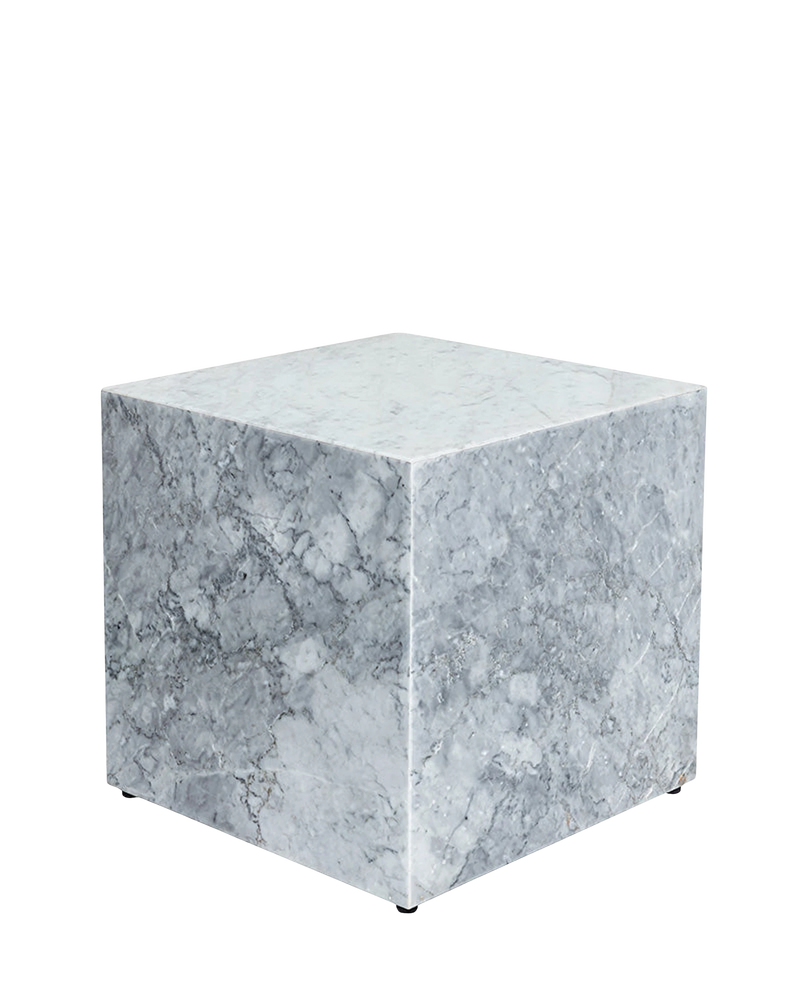 Stage Marble Side Table Low - Grey Carrara