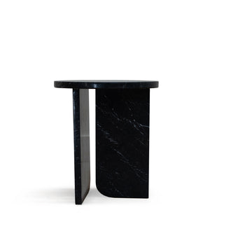 Mimic Side Table - Black Marble