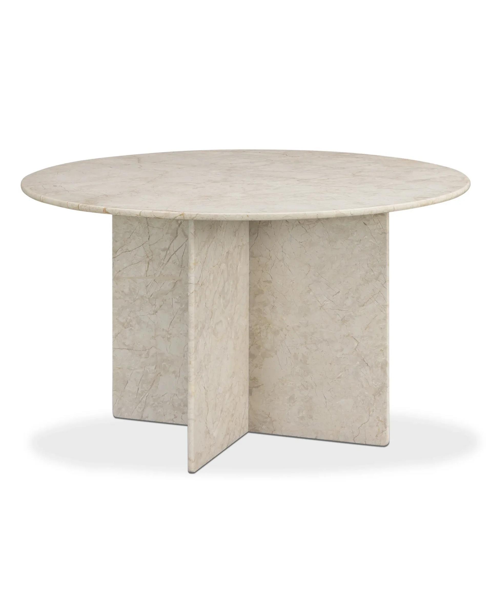 Clara Round Dining Table 120cm - Desert Rose Marble