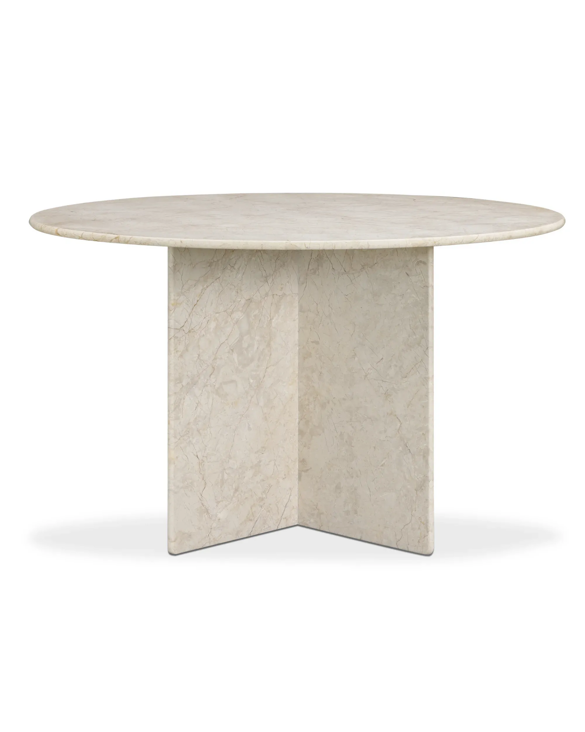 Clara Round Dining Table 120cm - Desert Rose Marble