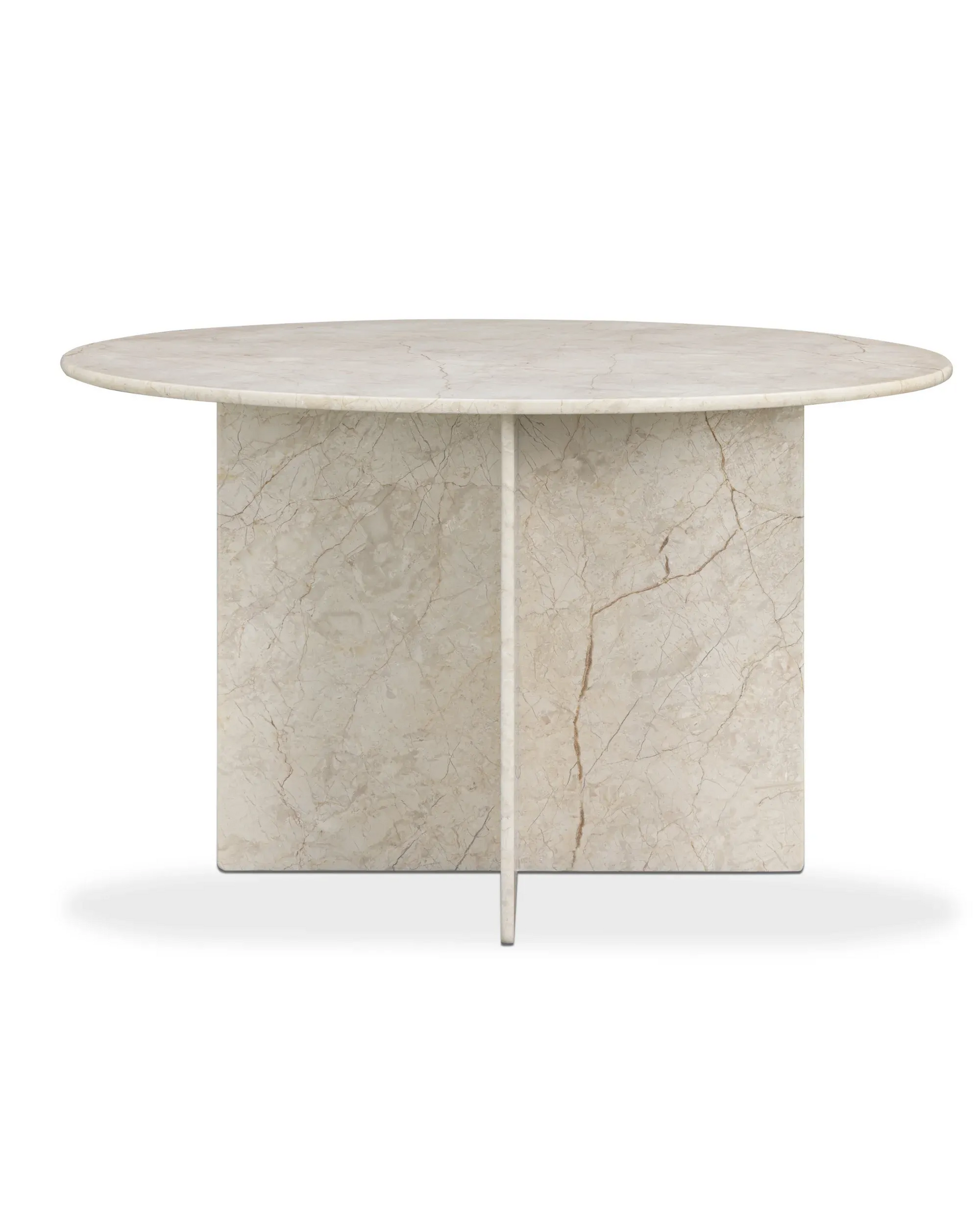 Clara Round Dining Table 120cm - Desert Rose Marble