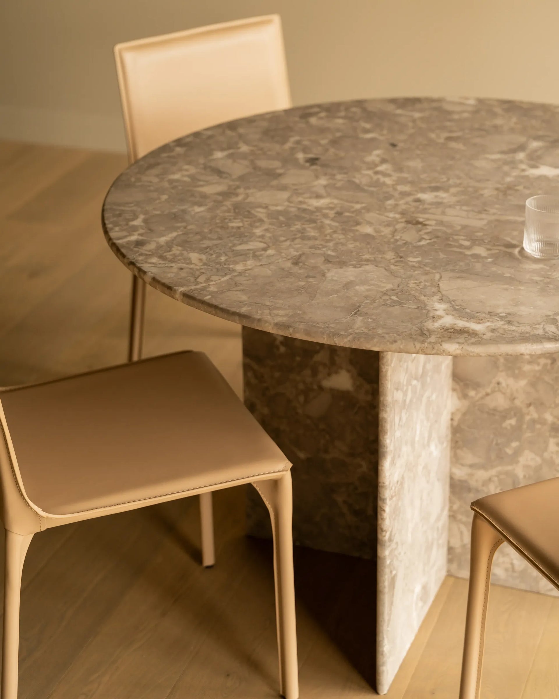 Clara Round Dining Table 120cm - Tide Pool Marble