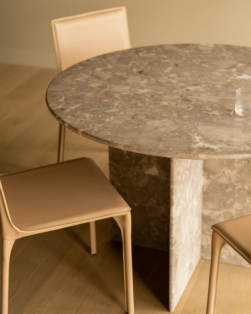 Clara Round Dining Table 120cm - Tide Pool Marble