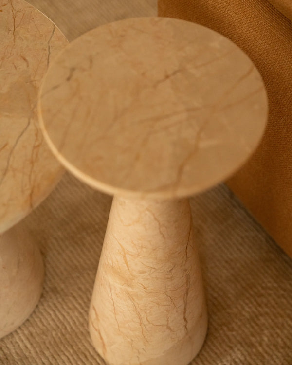 Brooks Tall Side Table - Desert Rose Marble