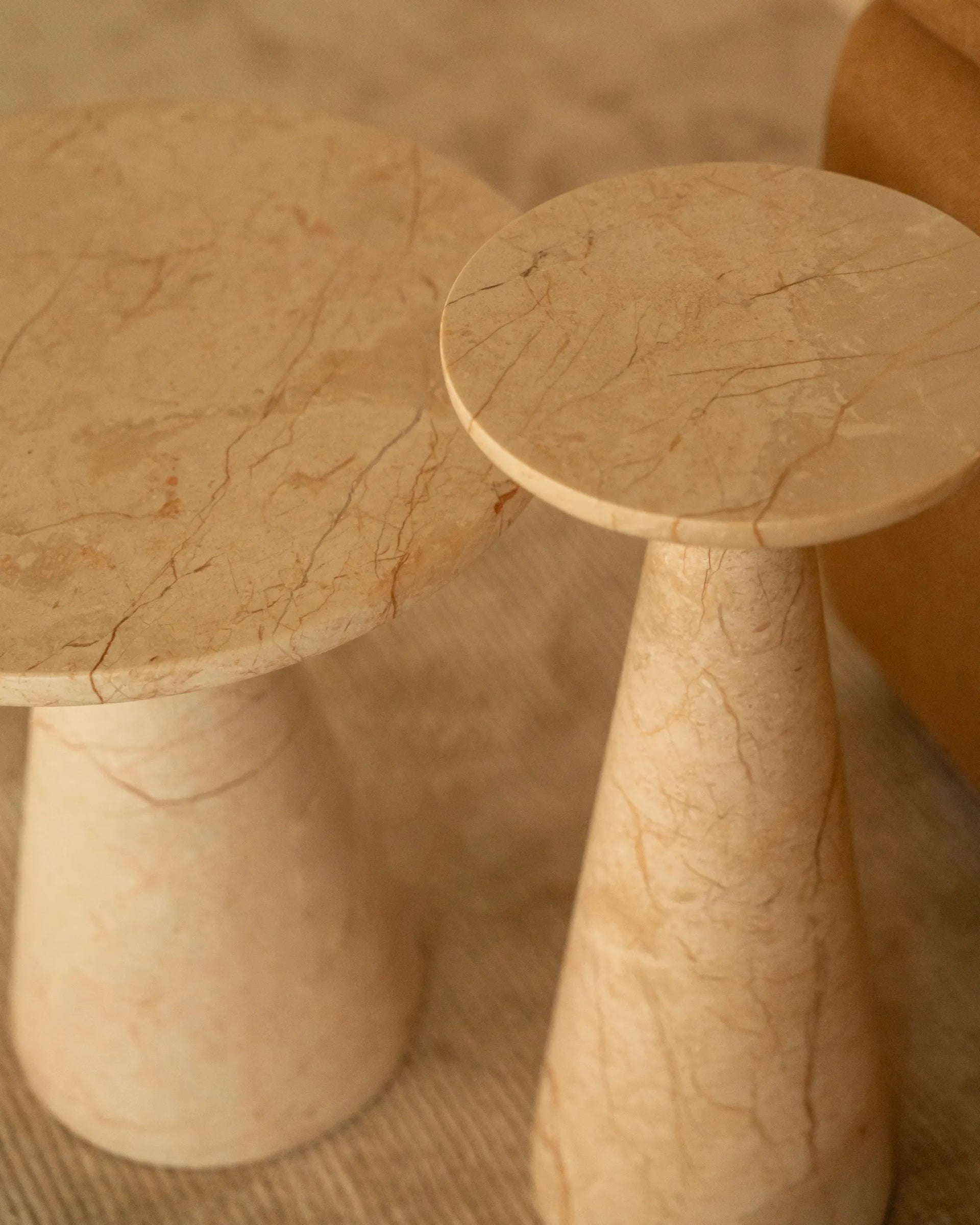 Brooks Tall Side Table - Desert Rose Marble